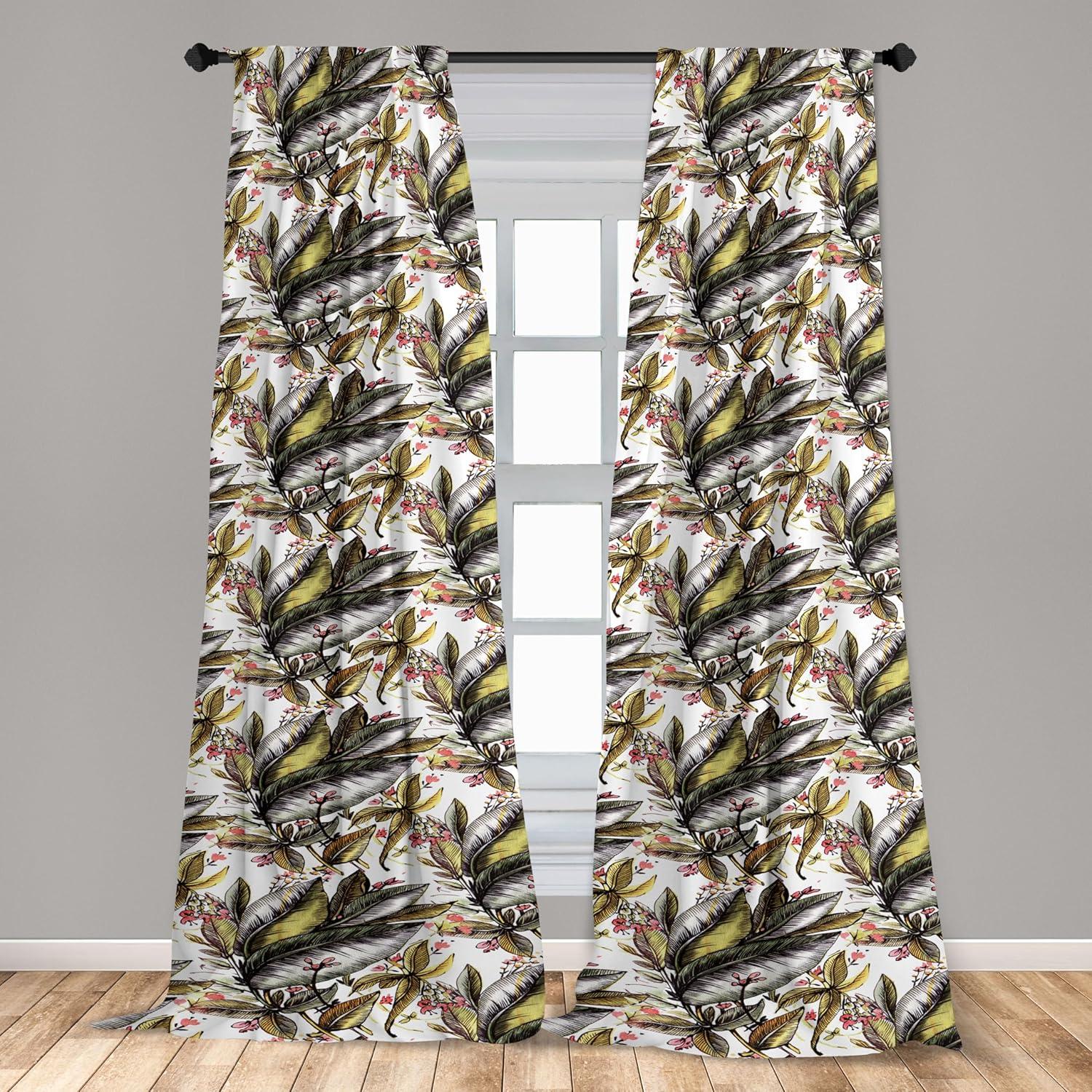 imageAmbesonne Floral Curtains Valentines Day Theme Grunge Style Repetitive Rose Flowers Abstract Window Treatments 2 Panel Set for Living Room Bedroom Pair of 28 x 84 Pale Fuchsia and SepiaPale Coffee and Burnt Sienna