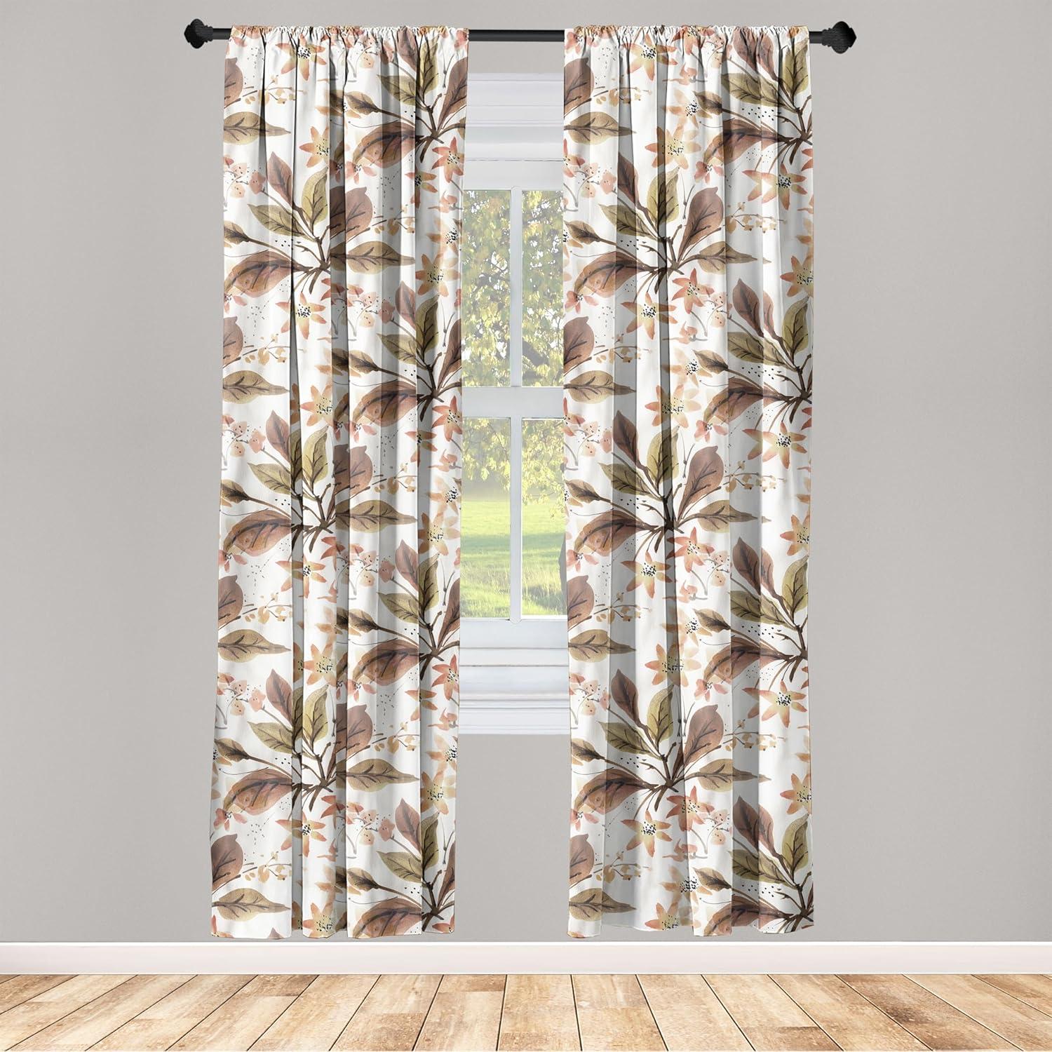 imageAmbesonne Floral Curtains Valentines Day Theme Grunge Style Repetitive Rose Flowers Abstract Window Treatments 2 Panel Set for Living Room Bedroom Pair of 28 x 84 Pale Fuchsia and SepiaBurnt Sienna Sand Brown