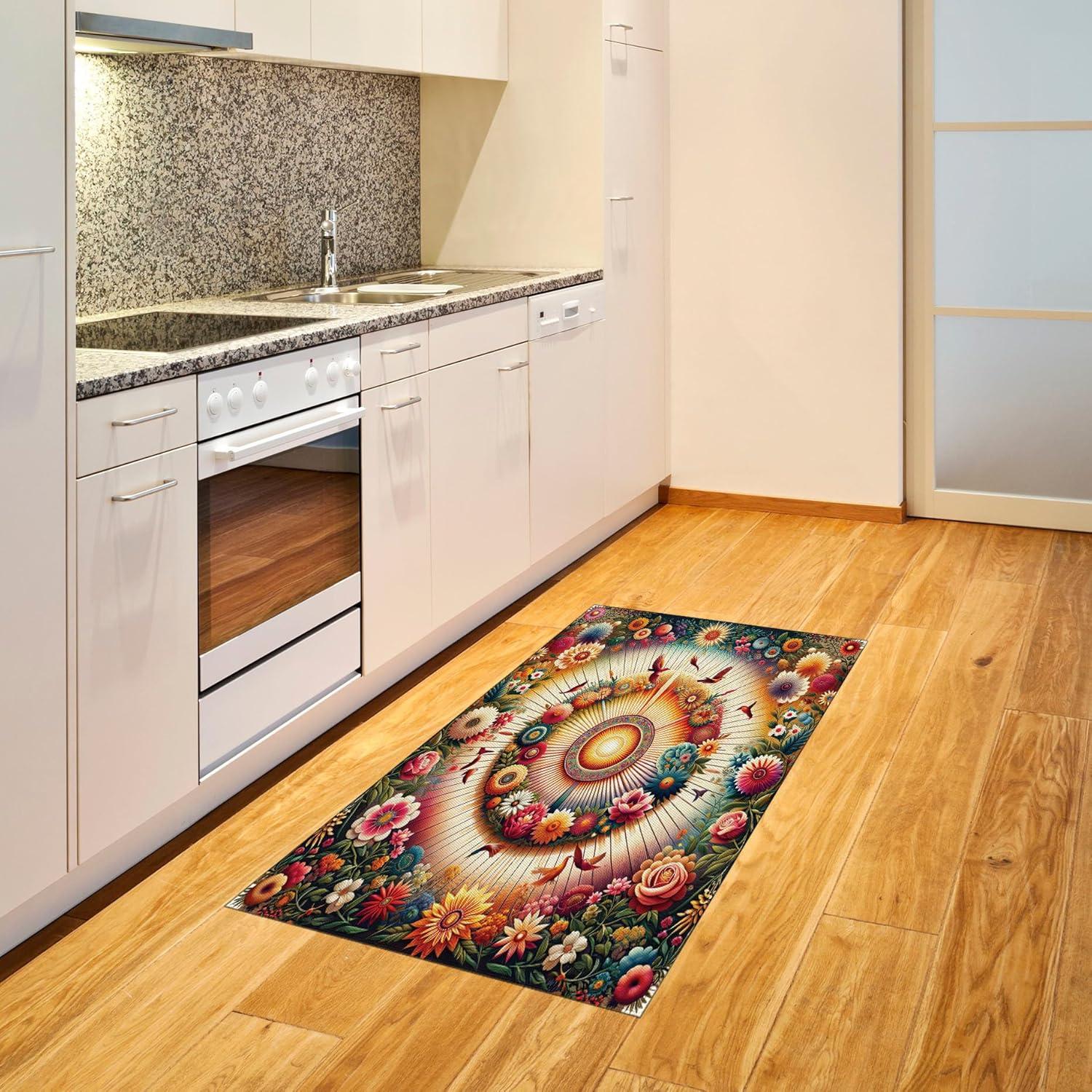 imageAmbesonne Floral Heart Area Rug Tenderness of Romantic Garden Ivy Branches and Roses Valentines Day Flat Woven Accent Rug for Living Room Bedroom Dining Room 2 6 x 5 Laurel Green and PinkOrange Evergreen Pink