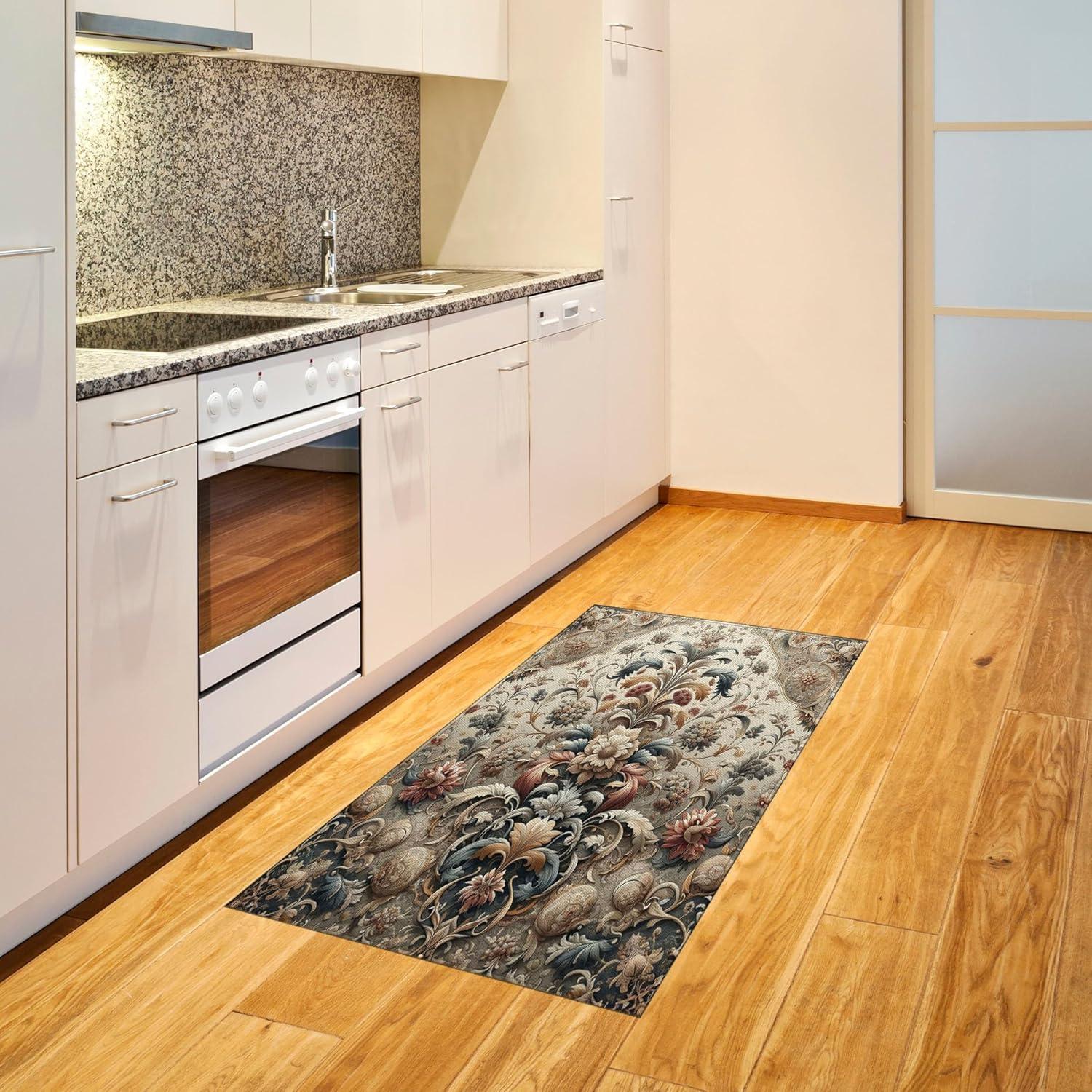 imageAmbesonne Floral Heart Area Rug Tenderness of Romantic Garden Ivy Branches and Roses Valentines Day Flat Woven Accent Rug for Living Room Bedroom Dining Room 2 6 x 5 Laurel Green and PinkTan Dark Blue and Pale Ruby