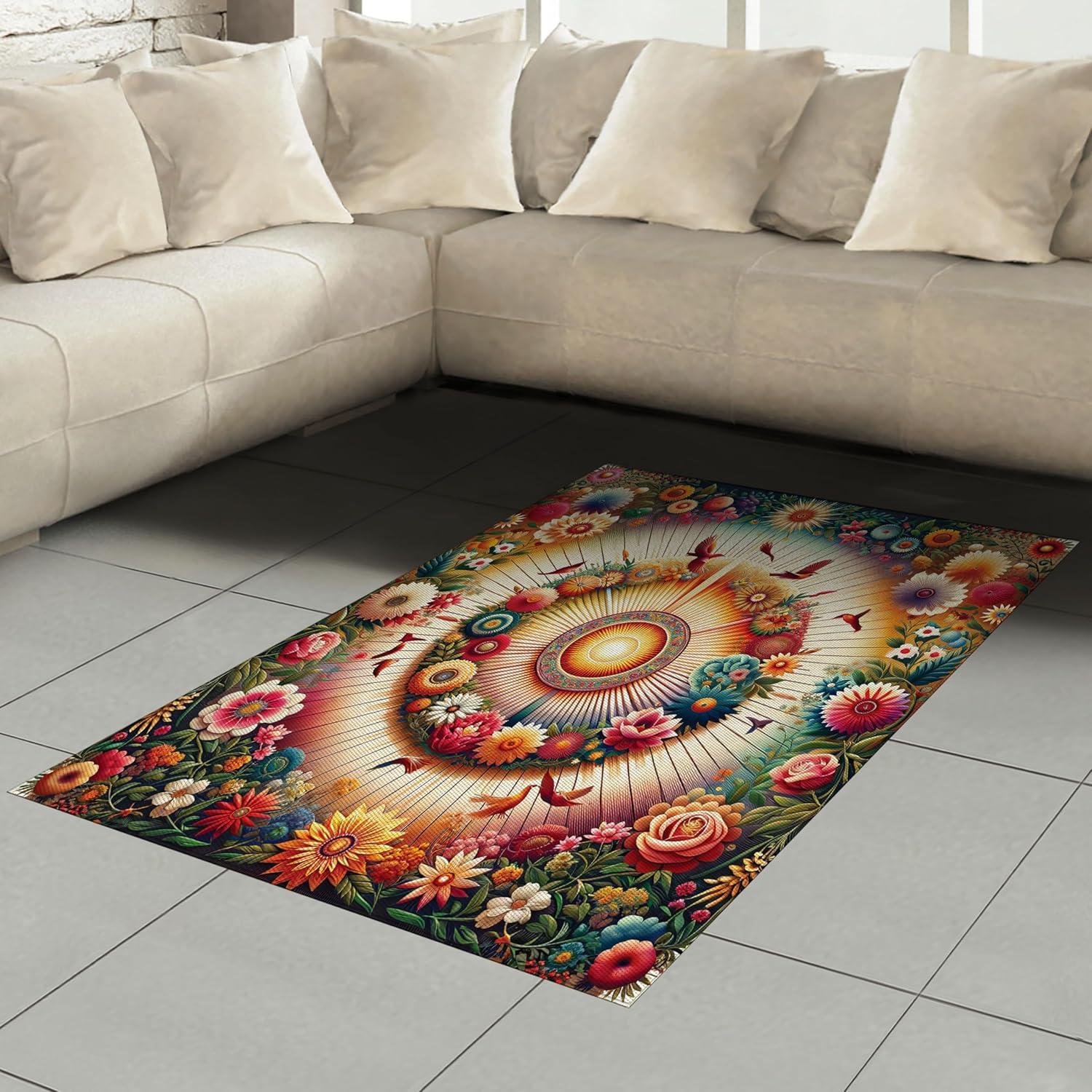imageAmbesonne Floral Heart Area Rug Tenderness of Romantic Garden Ivy Branches and Roses Valentines Day Flat Woven Accent Rug for Living Room Bedroom Dining Room 2 6 x 5 Laurel Green and PinkOrange Evergreen Pink