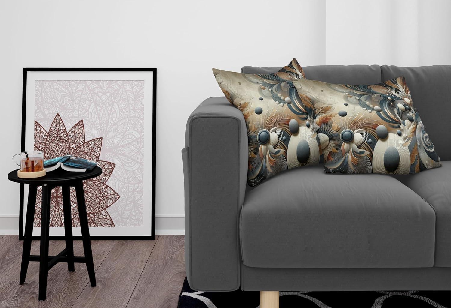imageAmbesonne Floral Heart Decorative Throw Pillow Case Pack of 2 Tenderness of Romantic Garden Ivy Branches and Roses Valentines Day Couch Bedroom Living Room Cushion Cover 16 Laurel Green and PinkDark Slate Blue and Tan