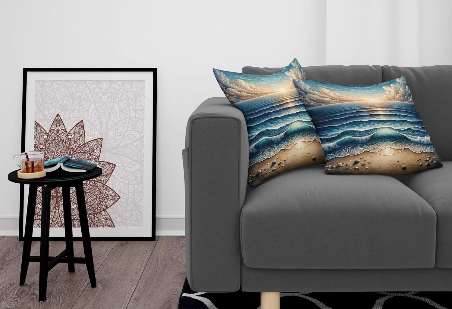 imageAmbesonne Floral Heart Decorative Throw Pillow Case Pack of 2 Tenderness of Romantic Garden Ivy Branches and Roses Valentines Day Couch Bedroom Living Room Cushion Cover 16 Laurel Green and PinkBlue Pale Brown