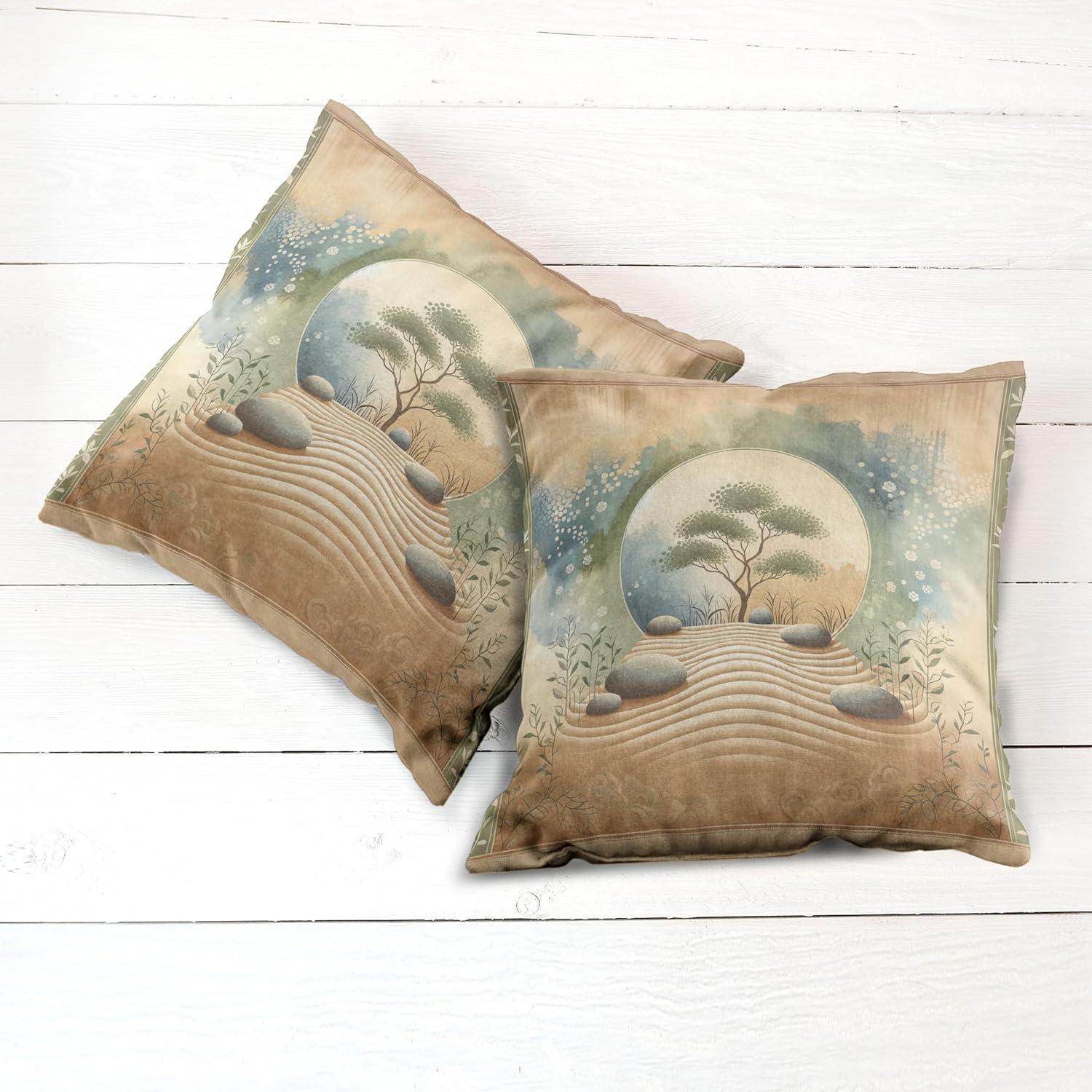 imageAmbesonne Floral Heart Decorative Throw Pillow Case Pack of 2 Tenderness of Romantic Garden Ivy Branches and Roses Valentines Day Couch Bedroom Living Room Cushion Cover 16 Laurel Green and PinkCamel Reseda Green Blue