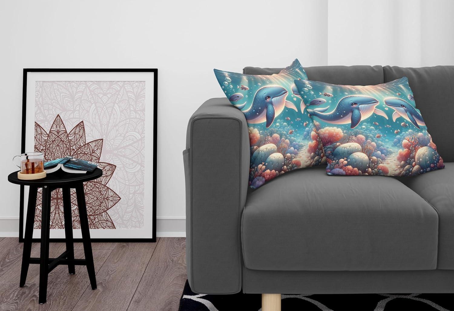 imageAmbesonne Floral Heart Decorative Throw Pillow Case Pack of 2 Tenderness of Romantic Garden Ivy Branches and Roses Valentines Day Couch Bedroom Living Room Cushion Cover 16 Laurel Green and PinkSea Blue and Coral