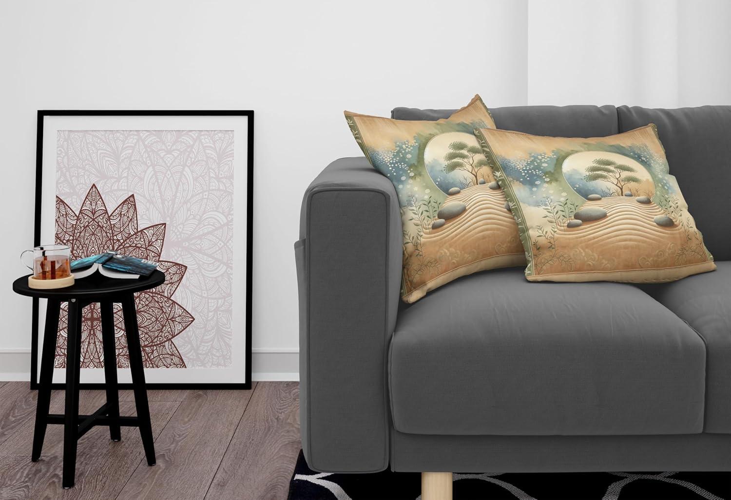 imageAmbesonne Floral Heart Decorative Throw Pillow Case Pack of 2 Tenderness of Romantic Garden Ivy Branches and Roses Valentines Day Couch Bedroom Living Room Cushion Cover 16 Laurel Green and PinkCamel Reseda Green Blue