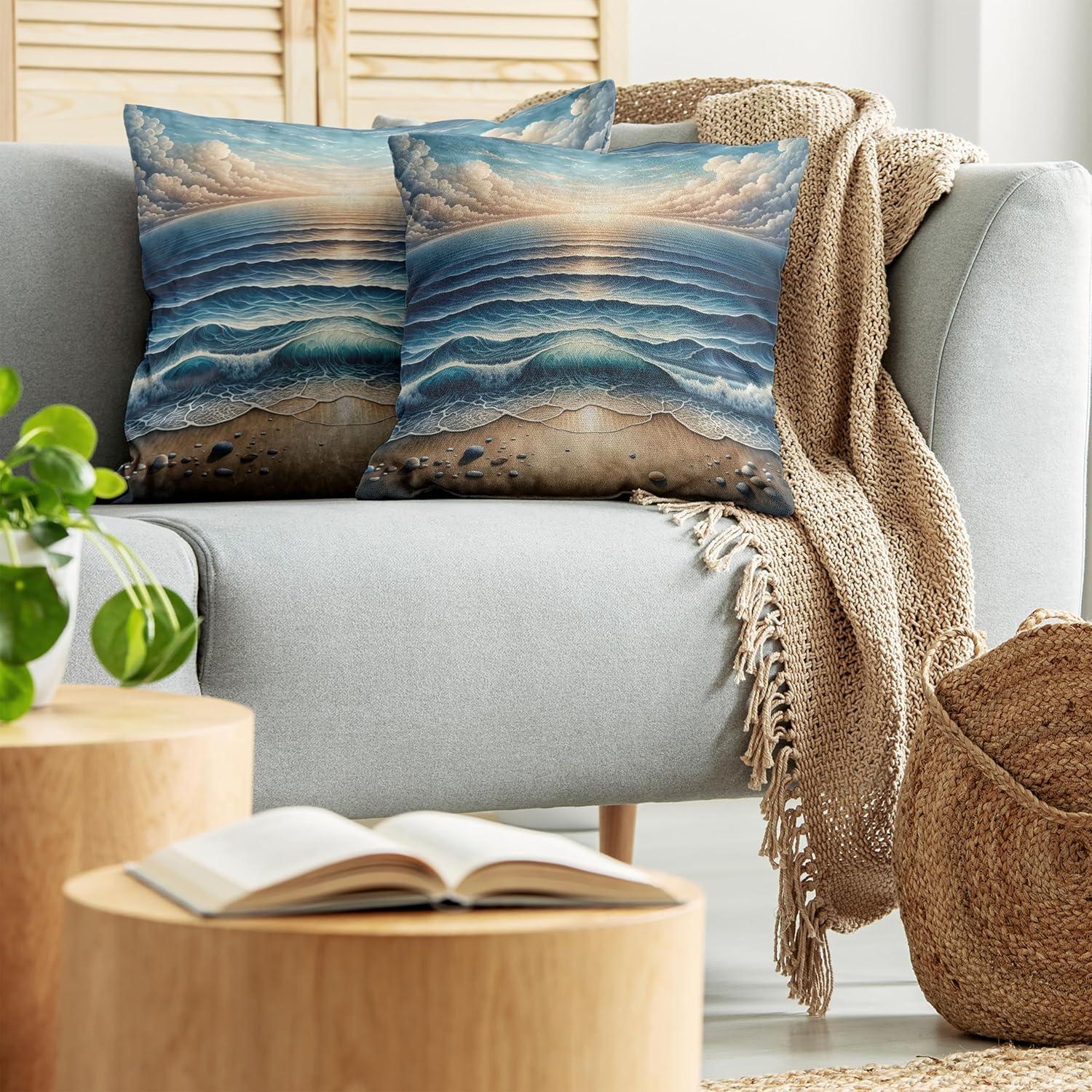 imageAmbesonne Floral Heart Decorative Throw Pillow Case Pack of 2 Tenderness of Romantic Garden Ivy Branches and Roses Valentines Day Couch Bedroom Living Room Cushion Cover 16 Laurel Green and PinkBlue Pale Brown