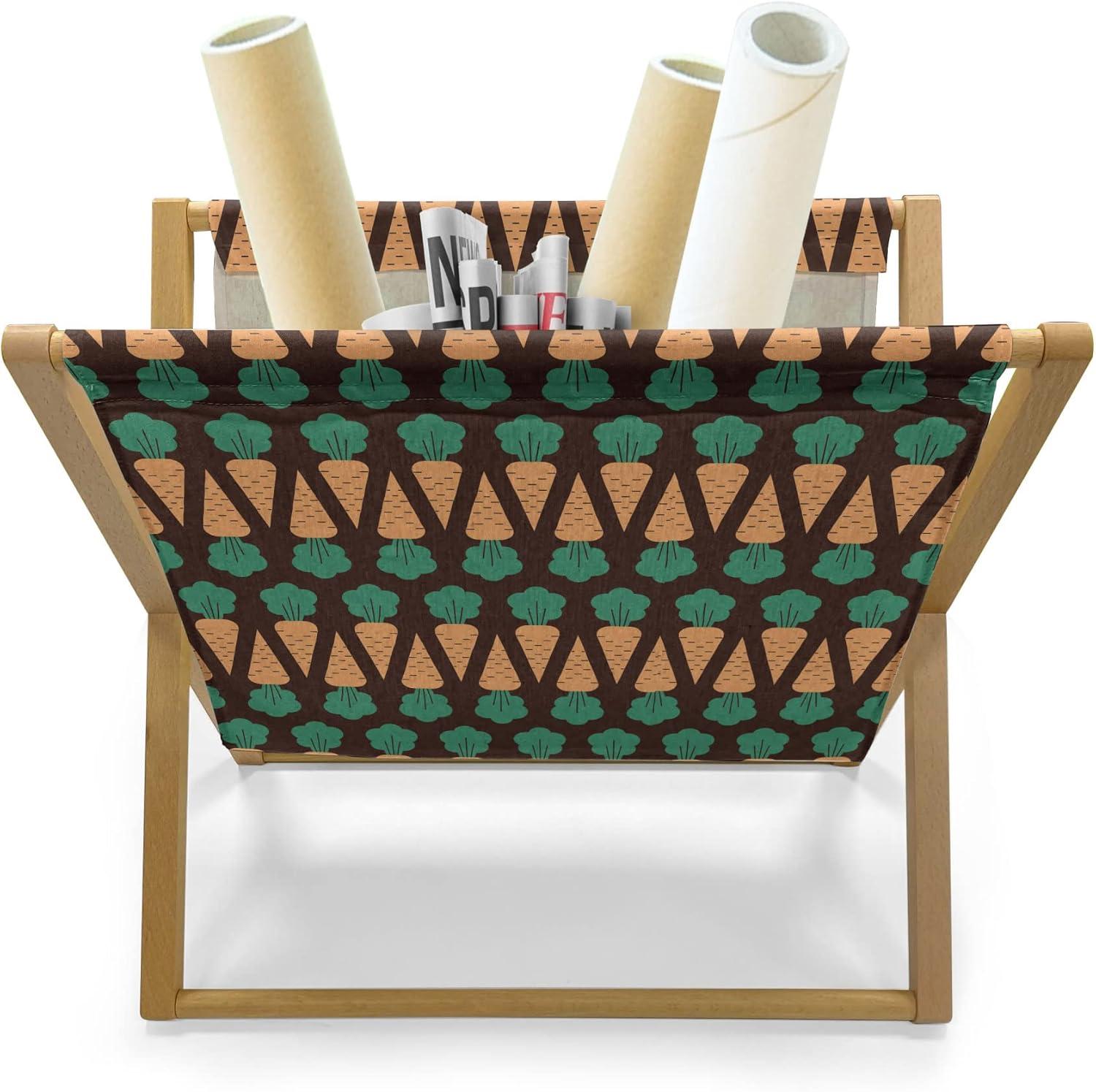 imageAmbesonne Heart Magazine and Book Holder Valentines Days Theme Romance Pattern in Simplistic Style Rhythmic Decorative Floor Rack Organizer for Living Room 22x19 Pale Pink Dark TaupeDark Brown Jade Green