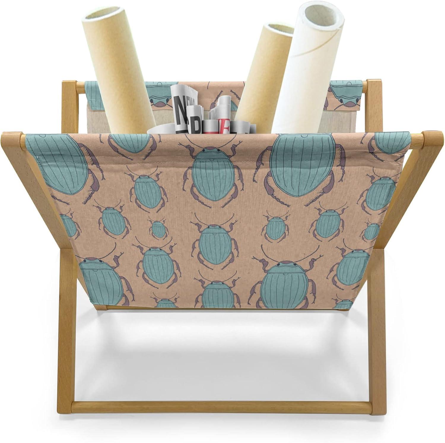 imageAmbesonne Heart Magazine and Book Holder Valentines Days Theme Romance Pattern in Simplistic Style Rhythmic Decorative Floor Rack Organizer for Living Room 22x19 Pale Pink Dark TaupeSeafoam Mauve Taupe