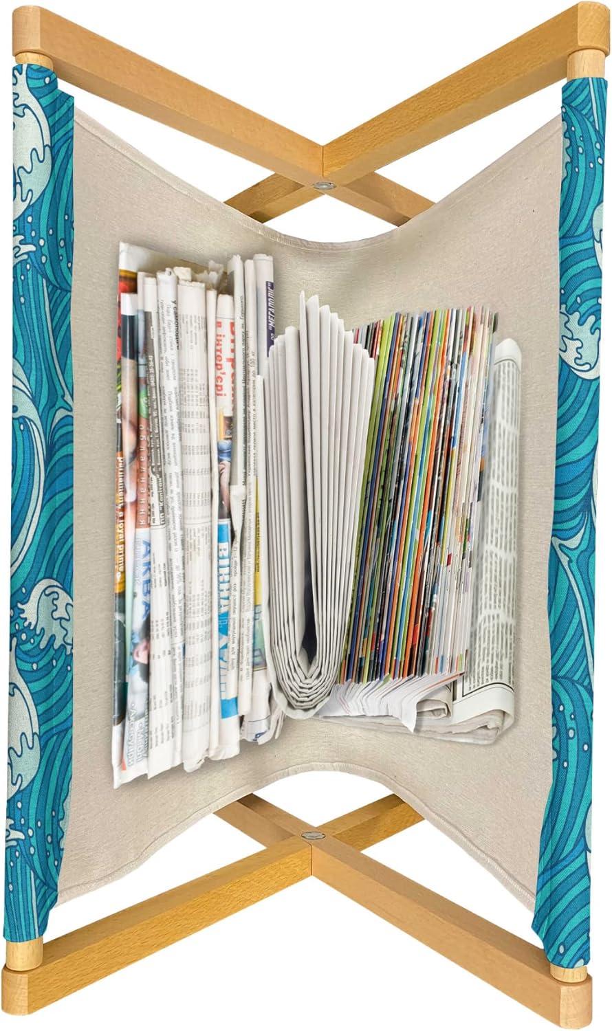 imageAmbesonne Heart Magazine and Book Holder Valentines Days Theme Romance Pattern in Simplistic Style Rhythmic Decorative Floor Rack Organizer for Living Room 22x19 Pale Pink Dark TaupeSea Blue Ivory