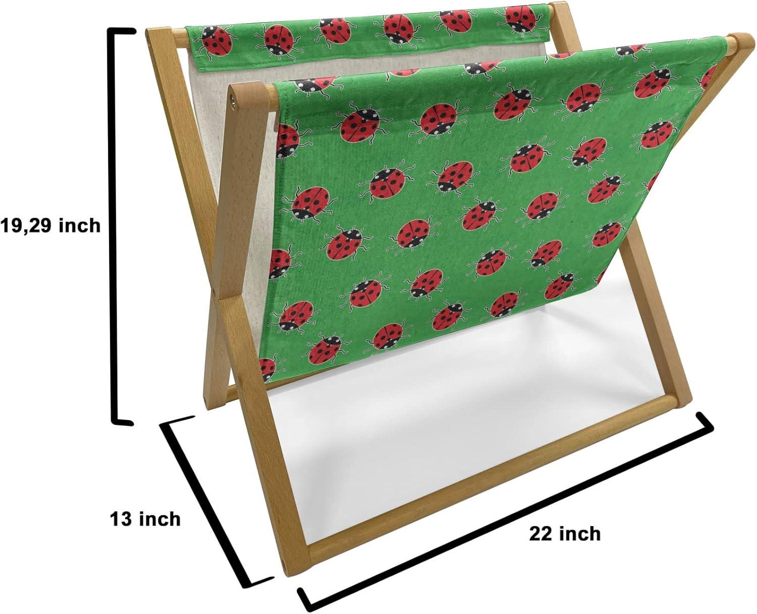 imageAmbesonne Heart Magazine and Book Holder Valentines Days Theme Romance Pattern in Simplistic Style Rhythmic Decorative Floor Rack Organizer for Living Room 22x19 Pale Pink Dark TaupeFern Green Dark Coral