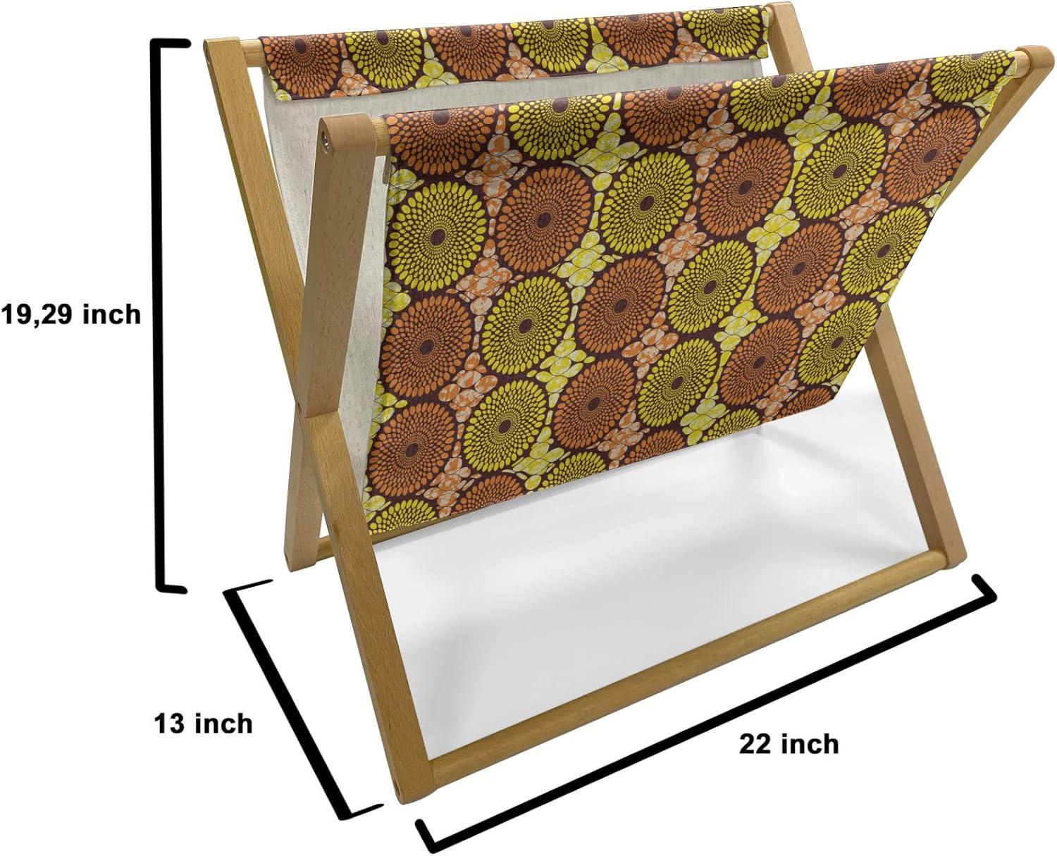 imageAmbesonne Heart Magazine and Book Holder Valentines Days Theme Romance Pattern in Simplistic Style Rhythmic Decorative Floor Rack Organizer for Living Room 22x19 Pale Pink Dark TaupeYellow Dark Orange