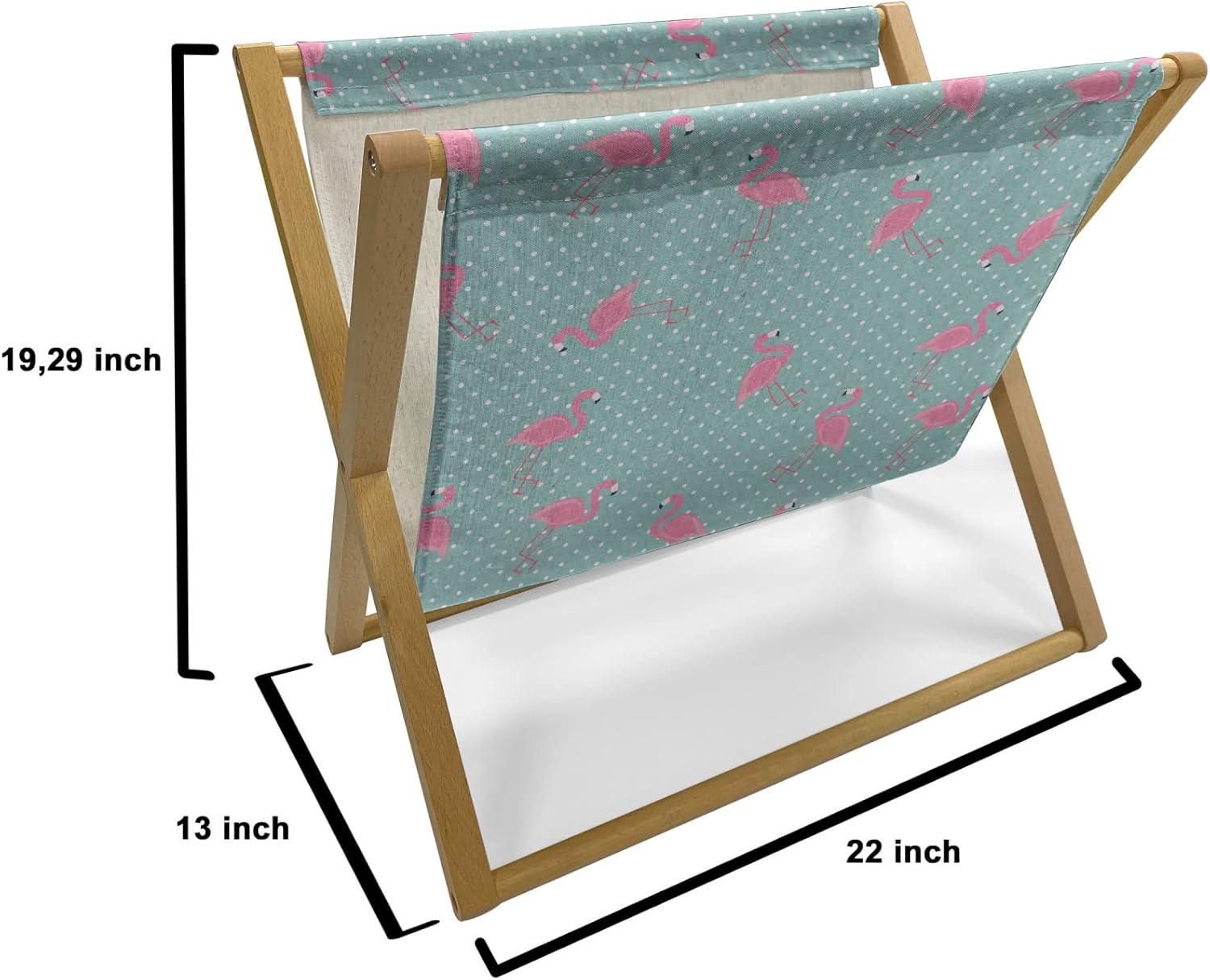 imageAmbesonne Heart Magazine and Book Holder Valentines Days Theme Romance Pattern in Simplistic Style Rhythmic Decorative Floor Rack Organizer for Living Room 22x19 Pale Pink Dark TaupeSeafoam and Pink