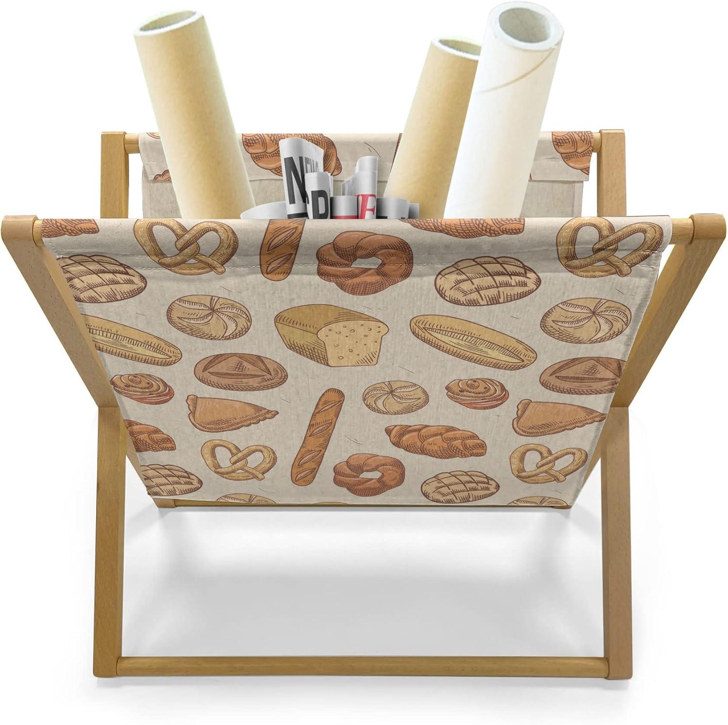 imageAmbesonne Heart Magazine and Book Holder Valentines Days Theme Romance Pattern in Simplistic Style Rhythmic Decorative Floor Rack Organizer for Living Room 22x19 Pale Pink Dark TaupeDark Peach Sand Brown