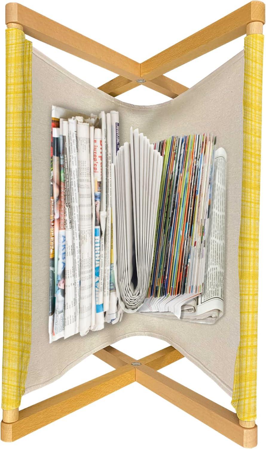 imageAmbesonne Heart Magazine and Book Holder Valentines Days Theme Romance Pattern in Simplistic Style Rhythmic Decorative Floor Rack Organizer for Living Room 22x19 Pale Pink Dark TaupeMustard Yellow