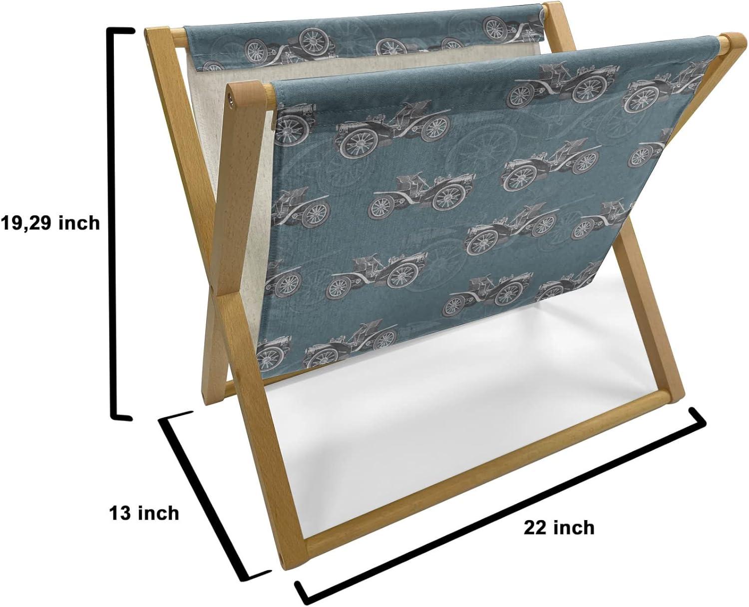 imageAmbesonne Heart Magazine and Book Holder Valentines Days Theme Romance Pattern in Simplistic Style Rhythmic Decorative Floor Rack Organizer for Living Room 22x19 Pale Pink Dark TaupeDark Cadet Blue Grey