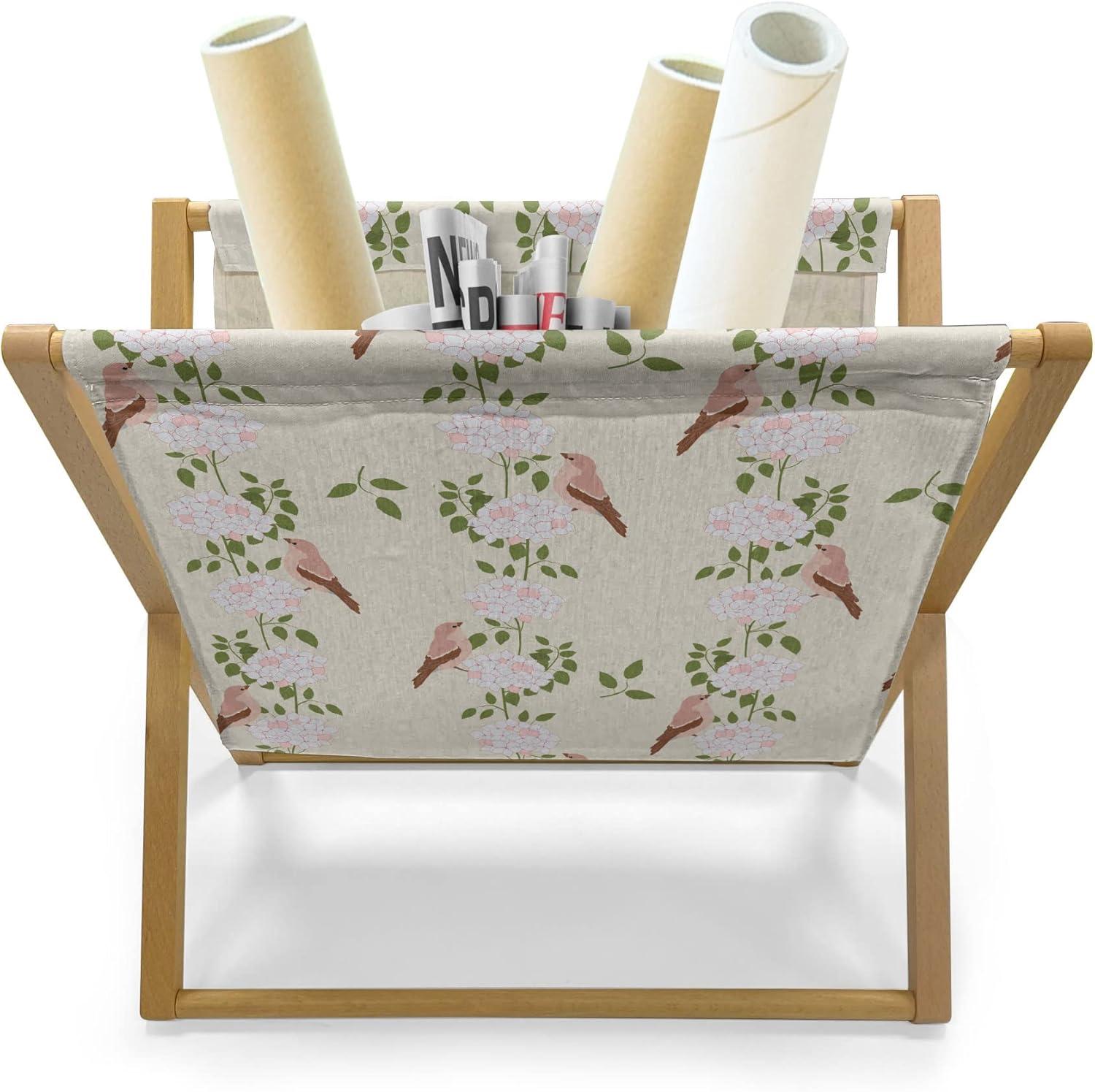 imageAmbesonne Heart Magazine and Book Holder Valentines Days Theme Romance Pattern in Simplistic Style Rhythmic Decorative Floor Rack Organizer for Living Room 22x19 Pale Pink Dark TaupeEggshell Pale Redwood