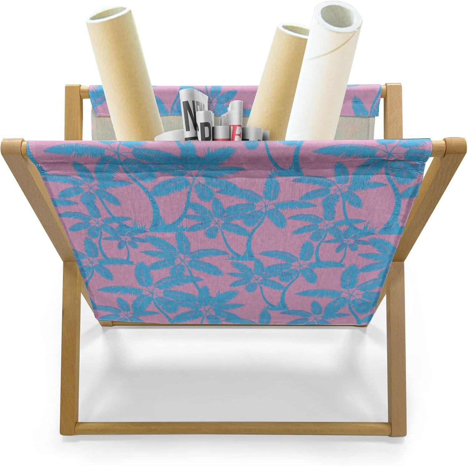 imageAmbesonne Heart Magazine and Book Holder Valentines Days Theme Romance Pattern in Simplistic Style Rhythmic Decorative Floor Rack Organizer for Living Room 22x19 Pale Pink Dark TaupeAzure Blue Sky Blue
