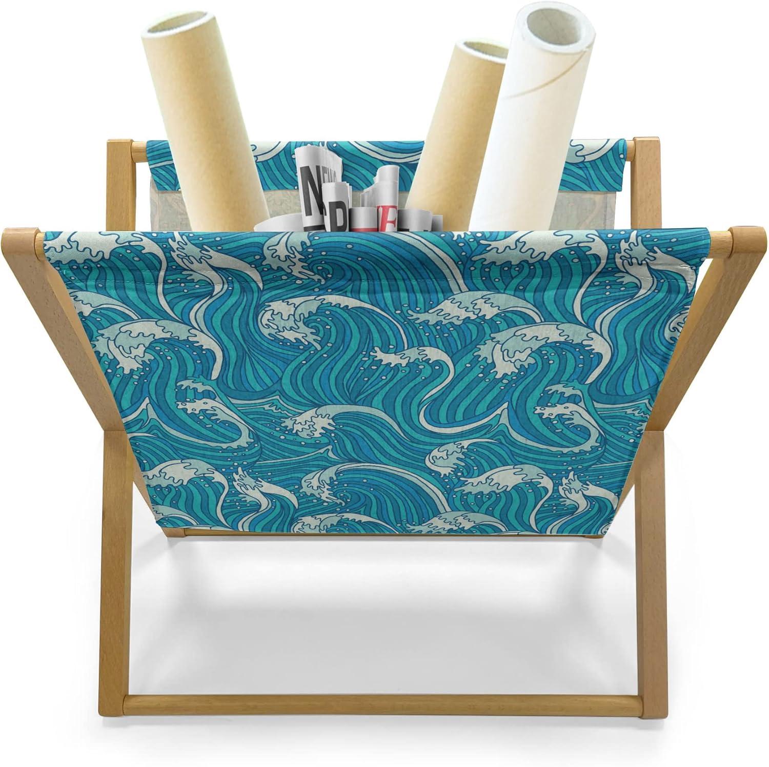 imageAmbesonne Heart Magazine and Book Holder Valentines Days Theme Romance Pattern in Simplistic Style Rhythmic Decorative Floor Rack Organizer for Living Room 22x19 Pale Pink Dark TaupeSea Blue Ivory