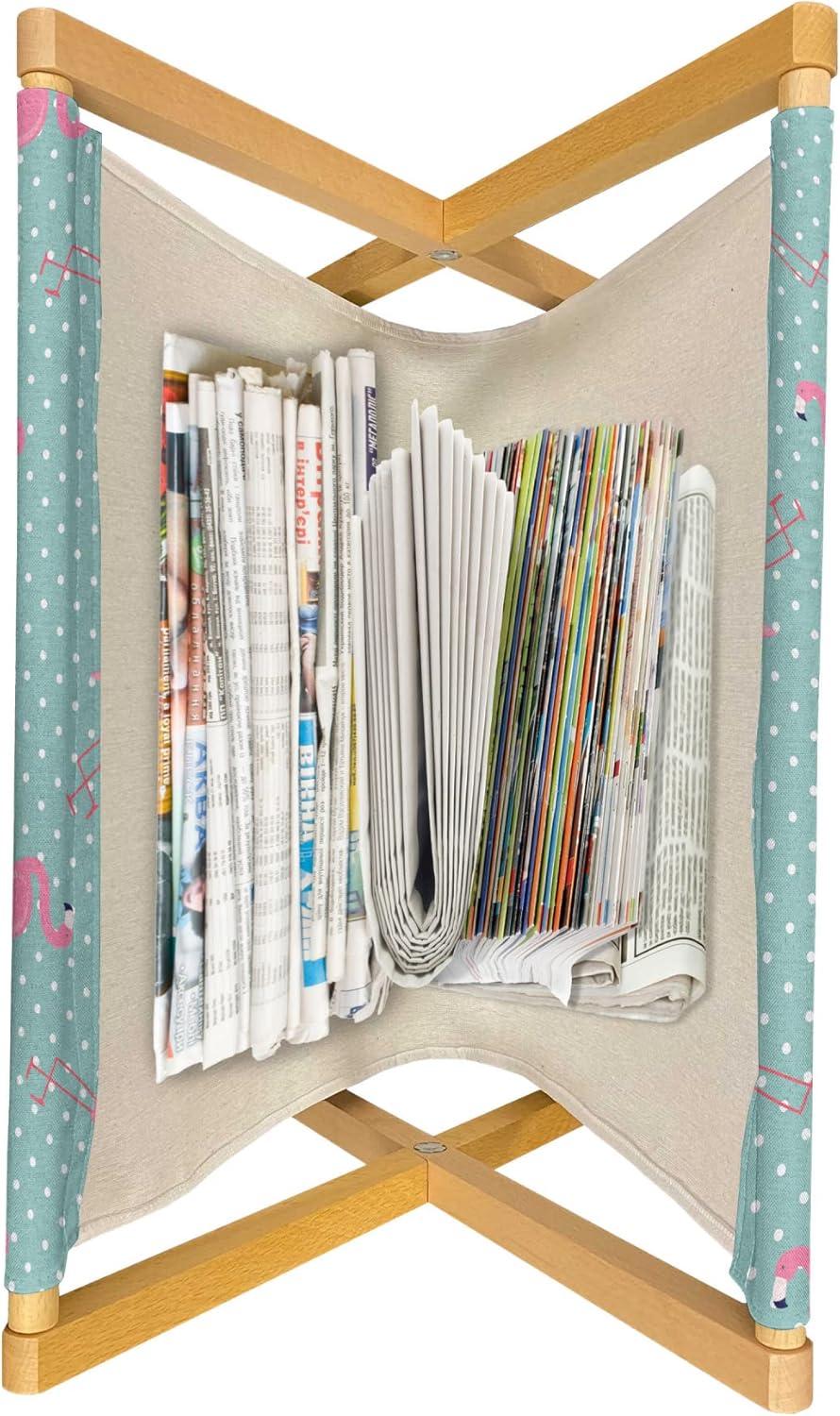imageAmbesonne Heart Magazine and Book Holder Valentines Days Theme Romance Pattern in Simplistic Style Rhythmic Decorative Floor Rack Organizer for Living Room 22x19 Pale Pink Dark TaupeSeafoam and Pink