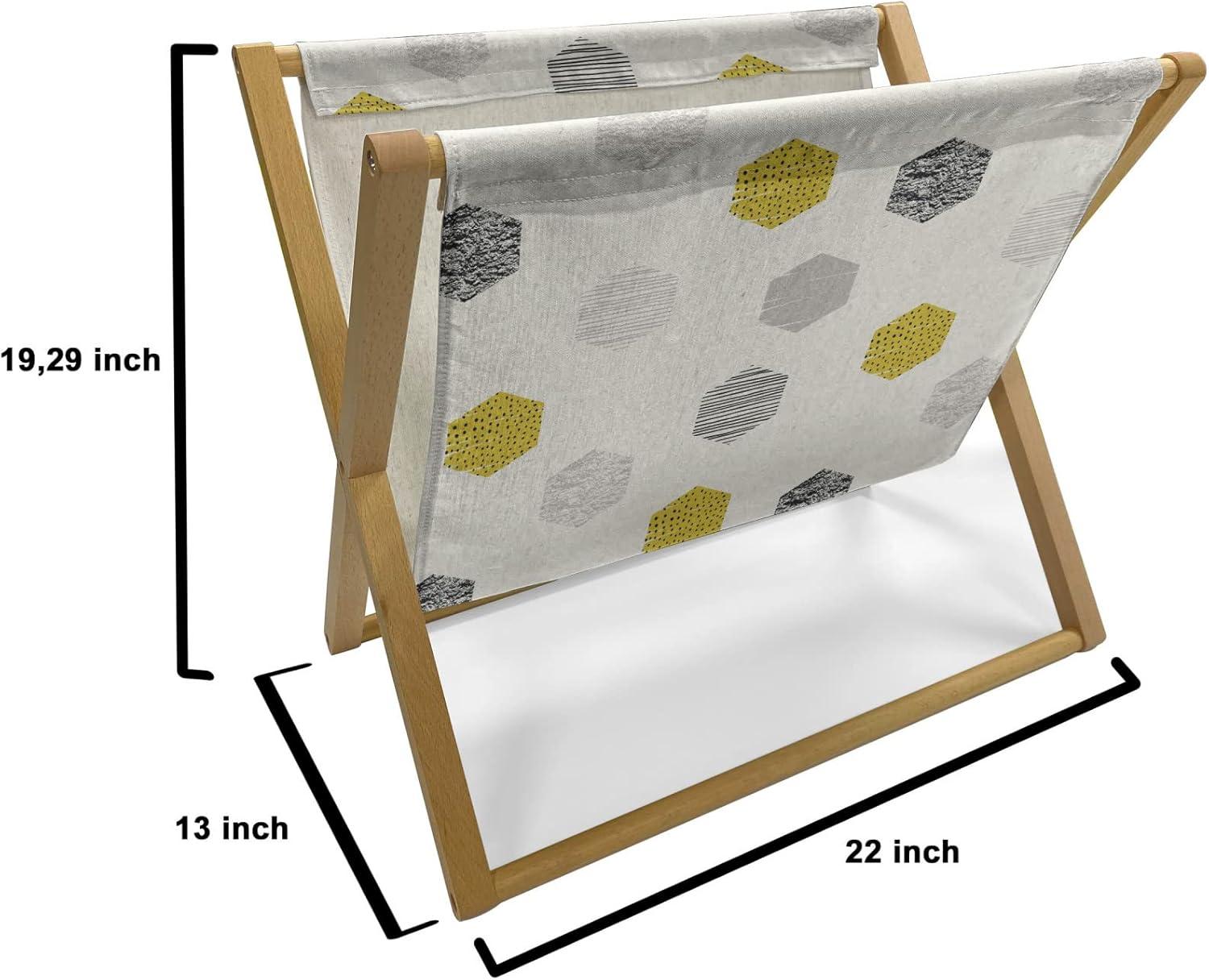 imageAmbesonne Heart Magazine and Book Holder Valentines Days Theme Romance Pattern in Simplistic Style Rhythmic Decorative Floor Rack Organizer for Living Room 22x19 Pale Pink Dark TaupeIvory Dark Yellow