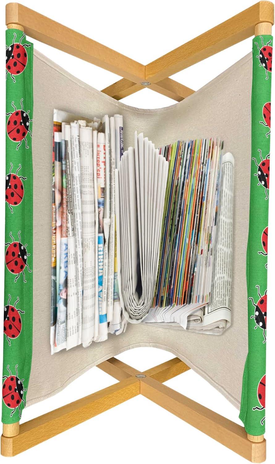 imageAmbesonne Heart Magazine and Book Holder Valentines Days Theme Romance Pattern in Simplistic Style Rhythmic Decorative Floor Rack Organizer for Living Room 22x19 Pale Pink Dark TaupeFern Green Dark Coral