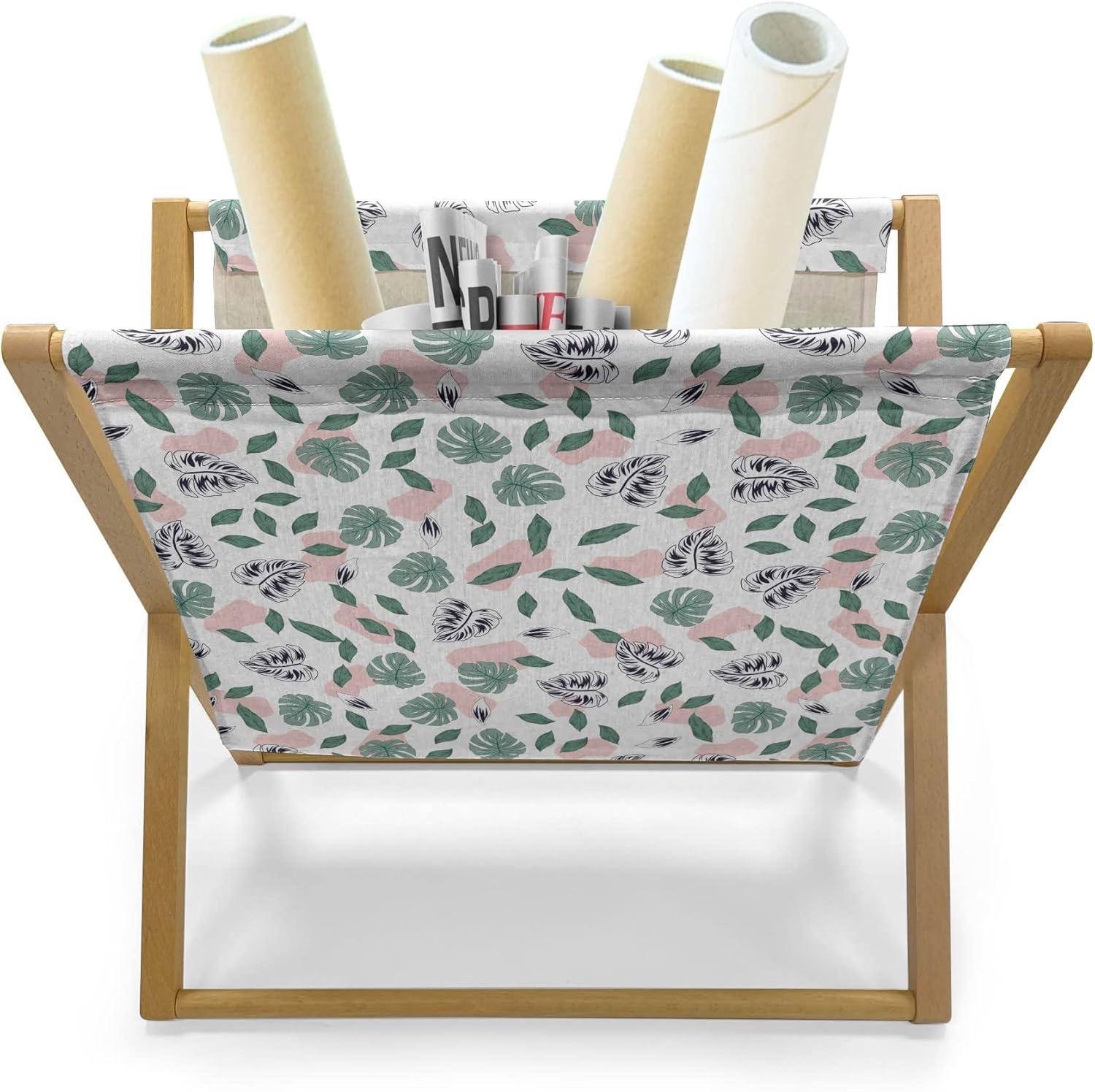 imageAmbesonne Kissing Magazine and Book Holder Valentine Love Theme Romantic Cartoon Couple Bear and Hearts Composition Decorative Floor Rack Organizer for Living Room 22x19 Sand Brown Pink WhiteLaurel Green and Blush