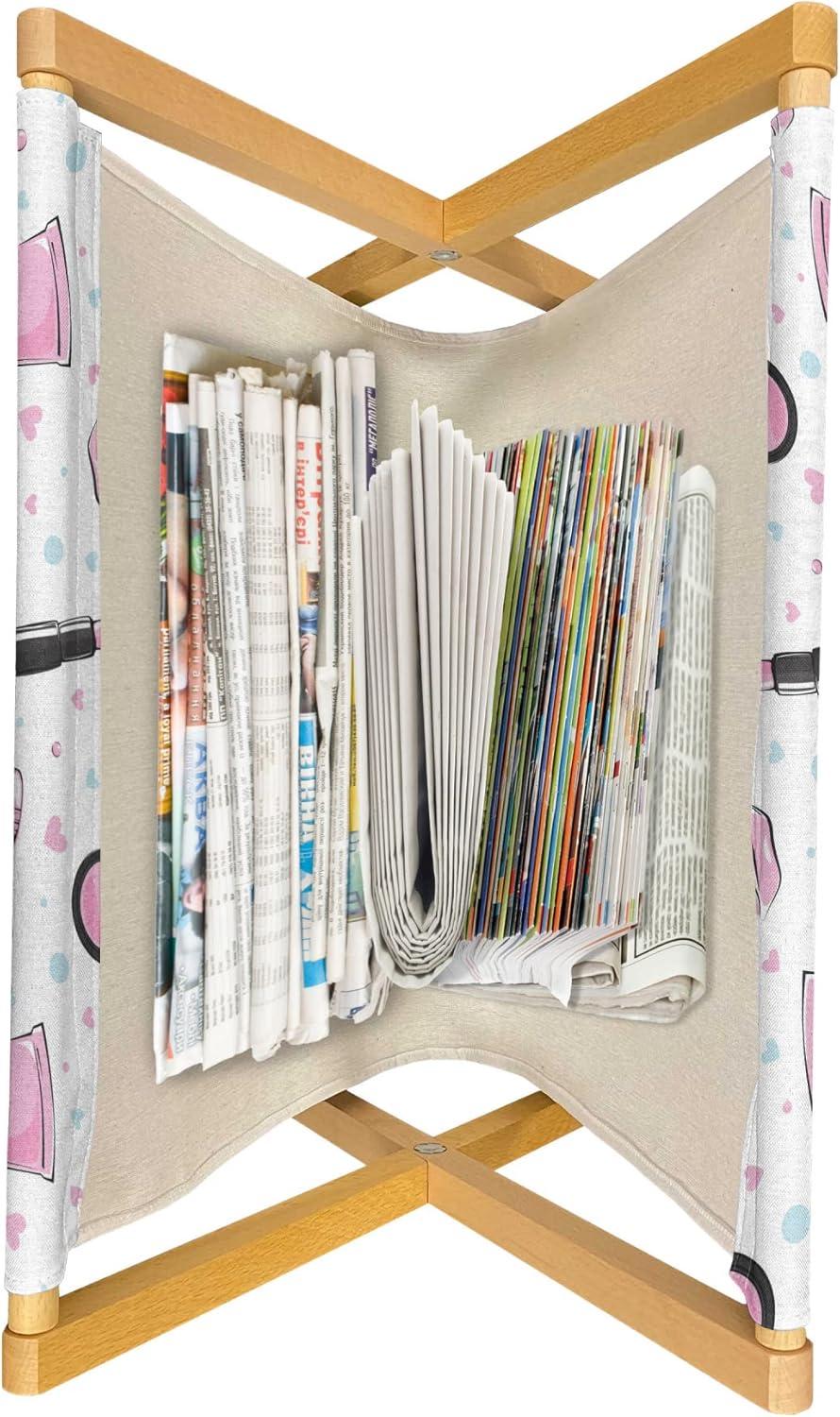 imageAmbesonne Romantic Magazine and Book Holder Valentines Day Heart Shaped Balloons Celebration Birthday Theme Decorative Floor Rack Organizer for Living Room 22x19 Pink and WhitePale Pink Charcoal Grey