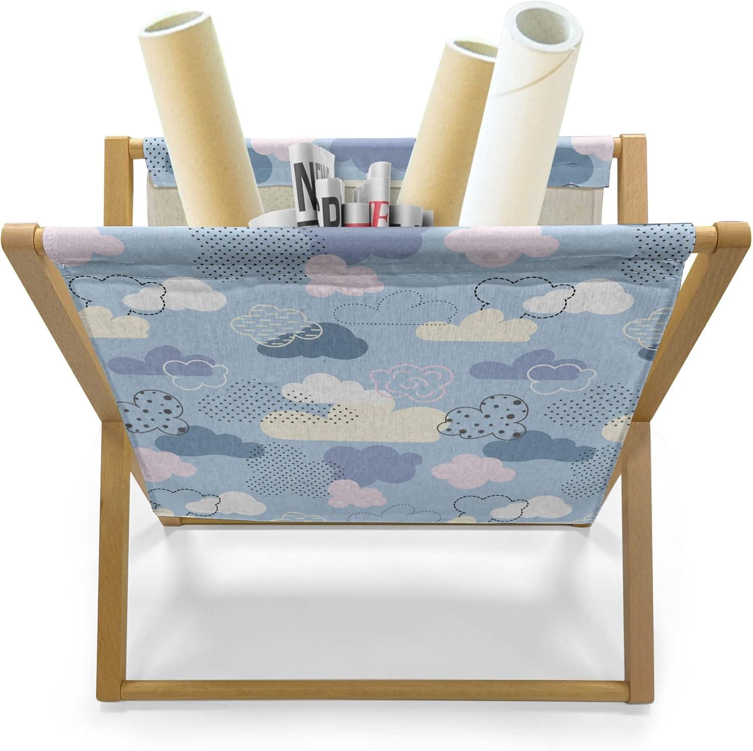 imageAmbesonne Romantic Magazine and Book Holder Valentines Day LowPoly Art Deco Heart Shapes and Inner Stripes Celebration Decorative Floor Rack Organizer for Living Room 22x19 Pink Grey PearlPale Azure Blue Pale Pink
