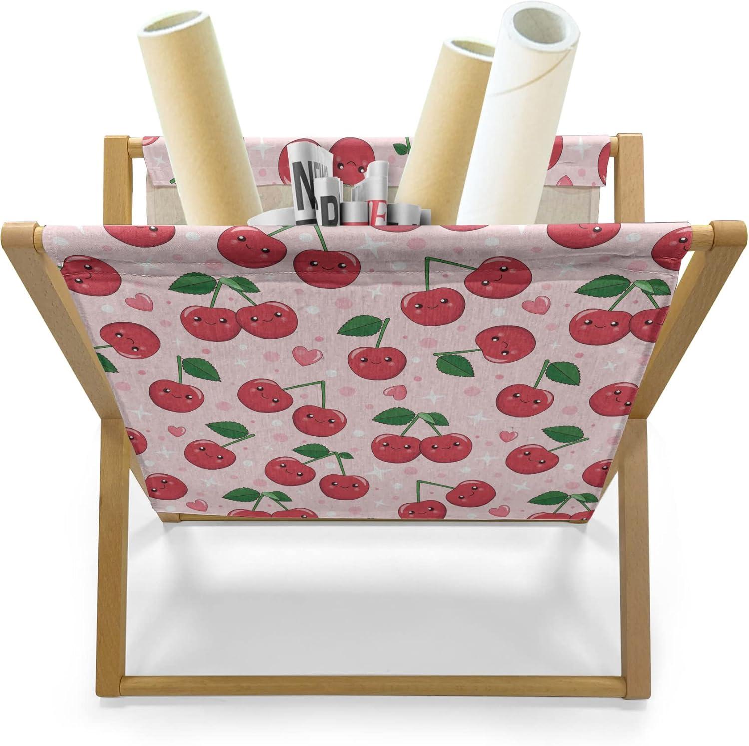 imageAmbesonne Romantic Magazine and Book Holder Valentines Day LowPoly Art Deco Heart Shapes and Inner Stripes Celebration Decorative Floor Rack Organizer for Living Room 22x19 Pink Grey PearlPale Pink Ruby Green