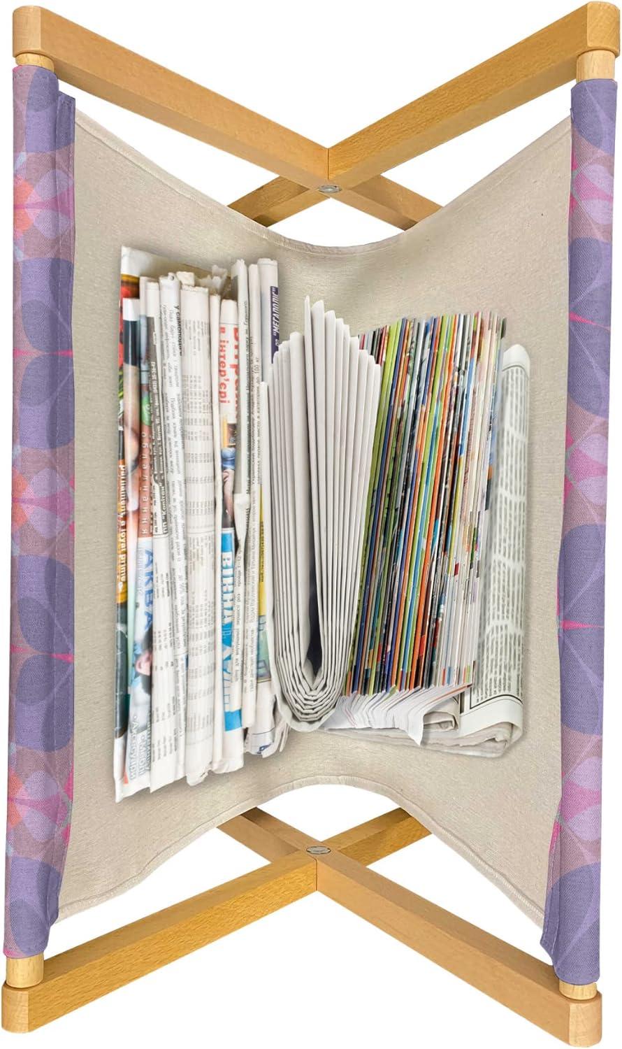 imageAmbesonne Romantic Magazine and Book Holder Valentines Day LowPoly Art Deco Heart Shapes and Inner Stripes Celebration Decorative Floor Rack Organizer for Living Room 22x19 Pink Grey PearlCeil Blue Mauve and Coral