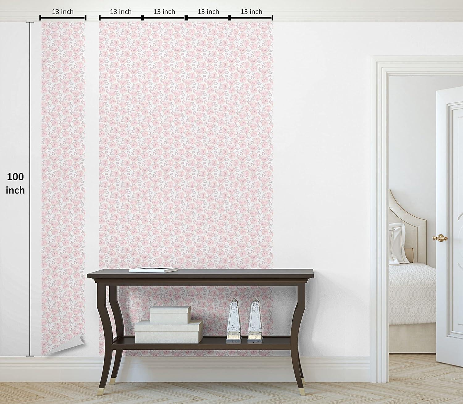 imageAmbesonne Roses Peel amp Stick Wallpaper for Home Romantic Valentines Day Pattern in Pastel Tones SelfAdhesive Living Room Kitchen Accent 13 x 100 Rose Mauve