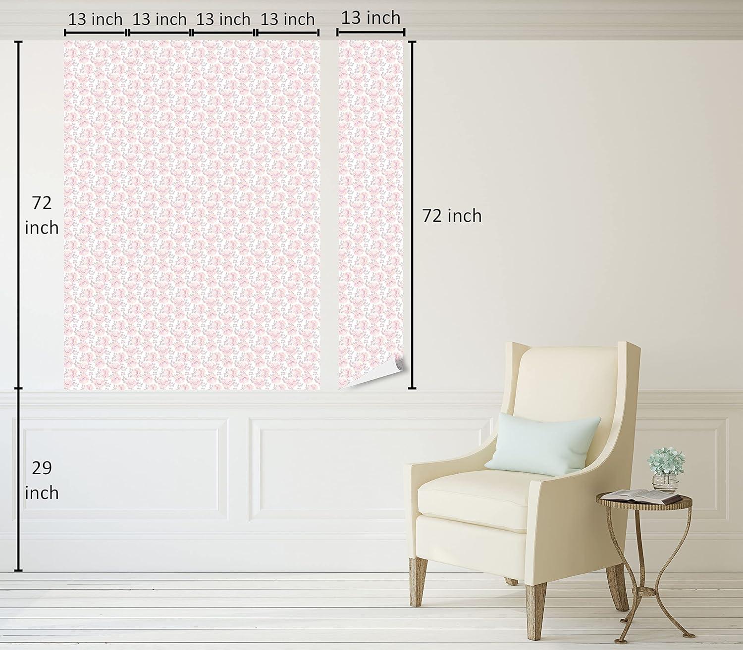 imageAmbesonne Roses Peel amp Stick Wallpaper for Home Romantic Valentines Day Pattern in Pastel Tones SelfAdhesive Living Room Kitchen Accent 13 x 72 Rose Mauve