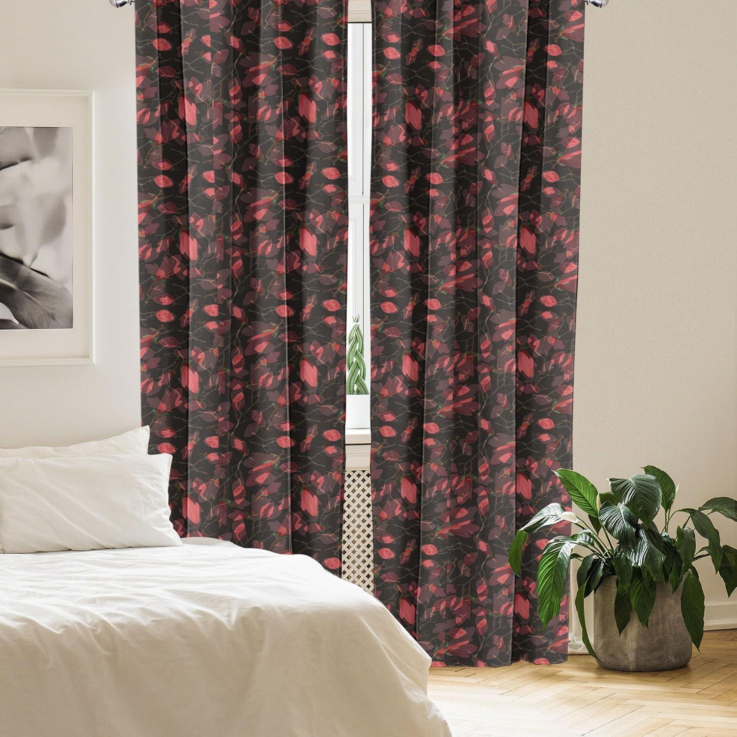 imageAmbesonne Valentines Day Curtains Simple Grunge Design Line Hearts Pattern on Striped Backdrop Window Treatments 2 Panel Set for Living Room Bedroom Pair of 28 x 63 Dark Coral Coral DimgrayDark Coral Charcoal Grey