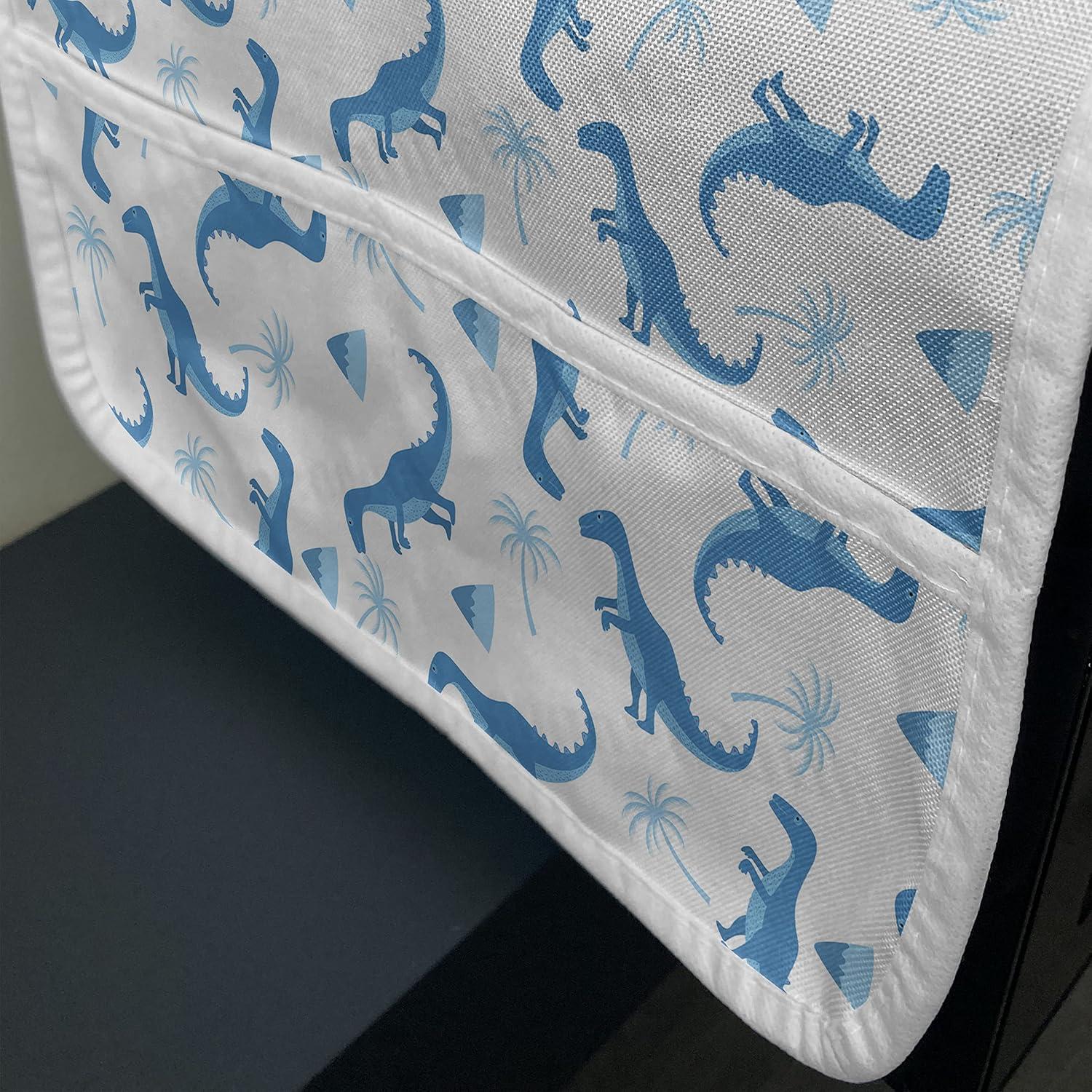 imageAmbesonne Valentines Day Microwave Oven Cover Illustration of Monochrome Triangles Forming Romantic Hearts Water Resistant Organizer with Pockets for Kitchen 36 x 12 Dark Pink and Pale PinkBlue Pale Blue and White