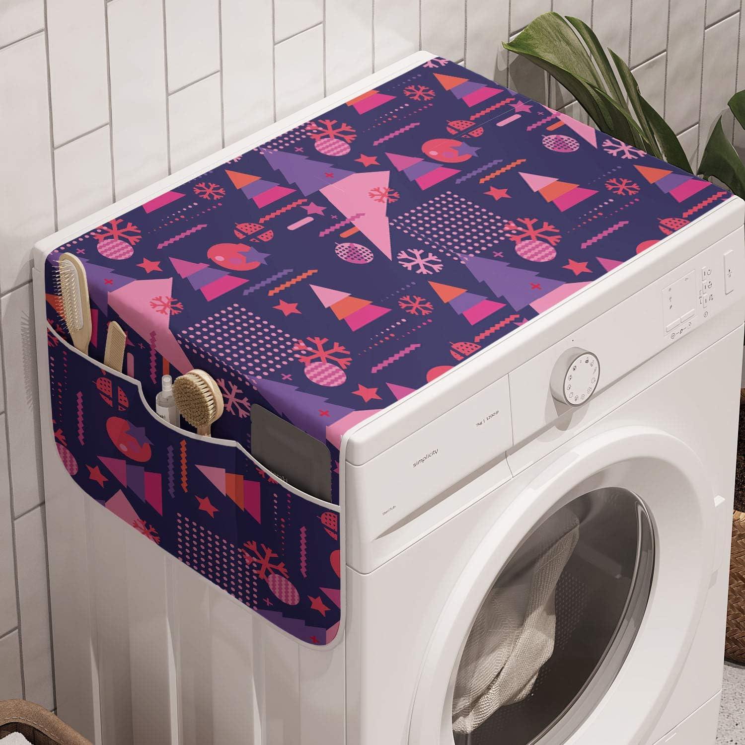 imageAmbesonne Valentines Day Microwave Oven Cover Illustration of Monochrome Triangles Forming Romantic Hearts Water Resistant Organizer with Pockets for Kitchen 36 x 12 Dark Pink and Pale PinkDark Indigo Coral Pink