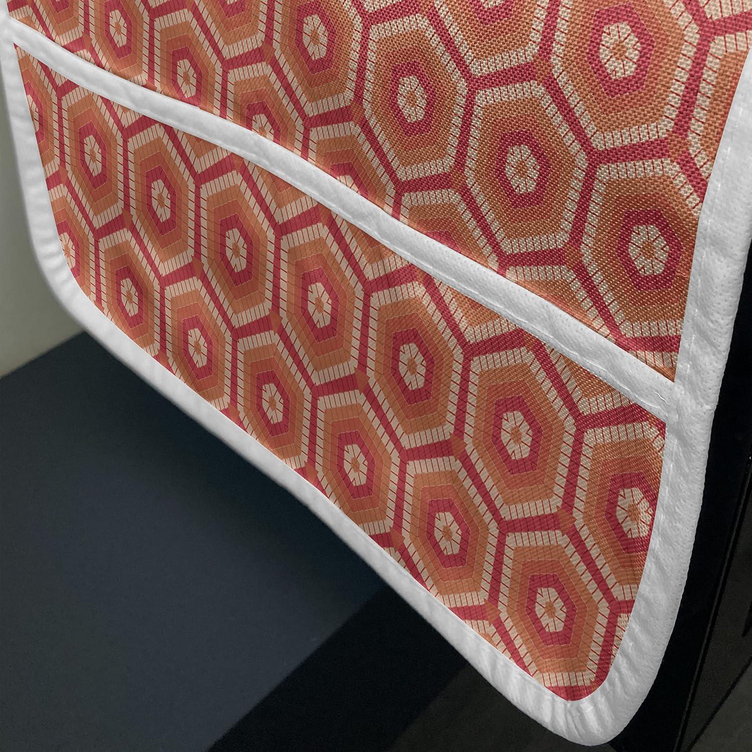 imageAmbesonne Valentines Day Microwave Oven Cover Illustration of Monochrome Triangles Forming Romantic Hearts Water Resistant Organizer with Pockets for Kitchen 36 x 12 Dark Pink and Pale PinkPink Peach