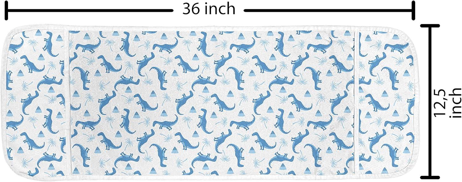 imageAmbesonne Valentines Day Microwave Oven Cover Illustration of Monochrome Triangles Forming Romantic Hearts Water Resistant Organizer with Pockets for Kitchen 36 x 12 Dark Pink and Pale PinkBlue Pale Blue and White