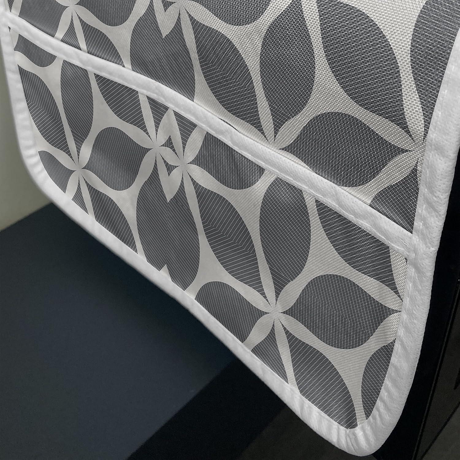 imageAmbesonne Valentines Day Microwave Oven Cover Illustration of Monochrome Triangles Forming Romantic Hearts Water Resistant Organizer with Pockets for Kitchen 36 x 12 Dark Pink and Pale PinkGrey Pale Eggshell