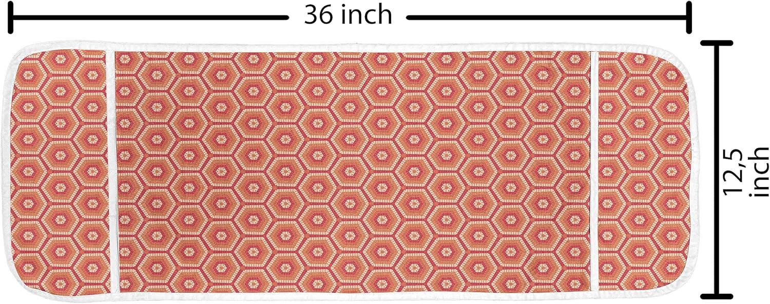 imageAmbesonne Valentines Day Microwave Oven Cover Illustration of Monochrome Triangles Forming Romantic Hearts Water Resistant Organizer with Pockets for Kitchen 36 x 12 Dark Pink and Pale PinkPink Peach