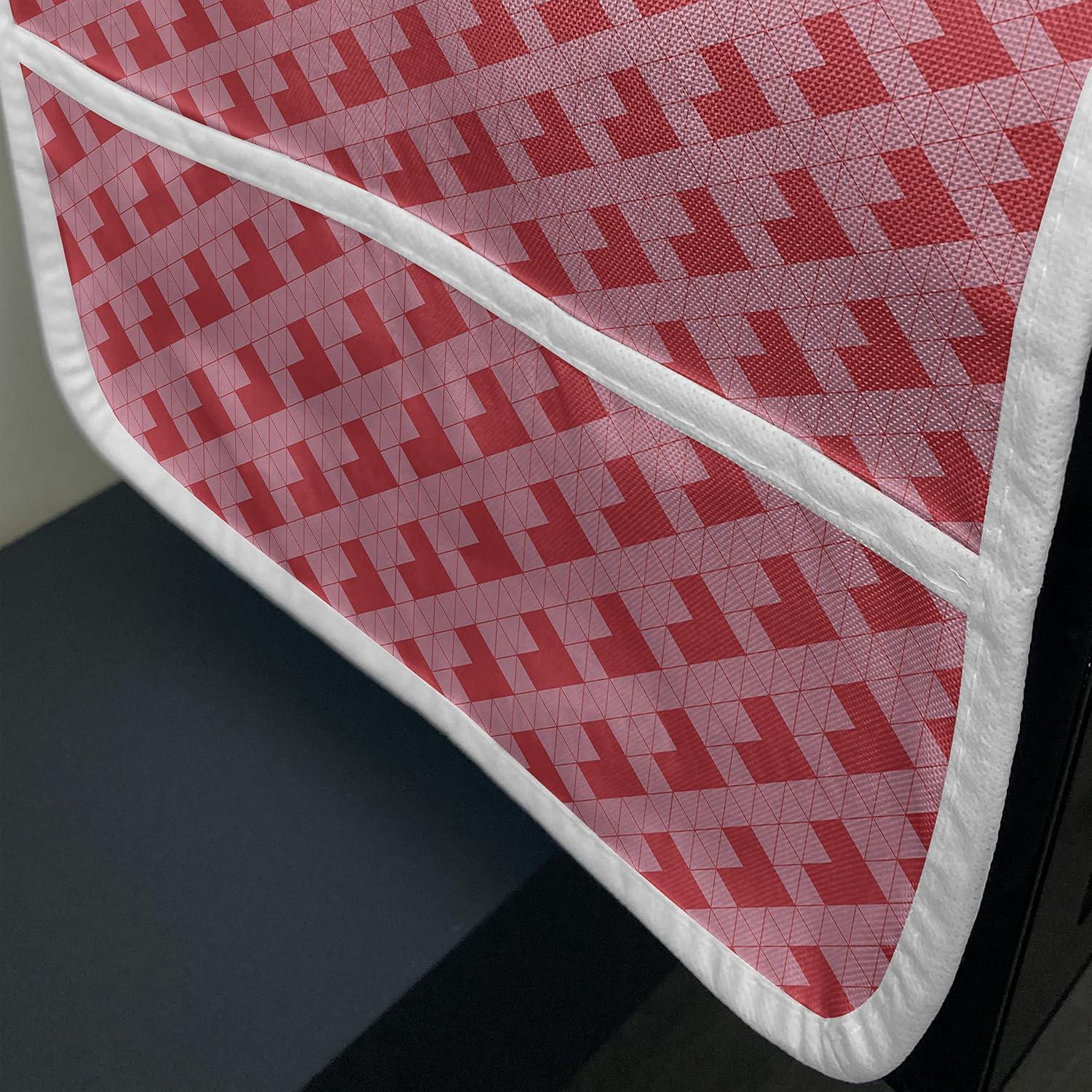 imageAmbesonne Valentines Day Microwave Oven Cover Illustration of Monochrome Triangles Forming Romantic Hearts Water Resistant Organizer with Pockets for Kitchen 36 x 12 Dark Pink and Pale PinkDark Pink and Pale Pink