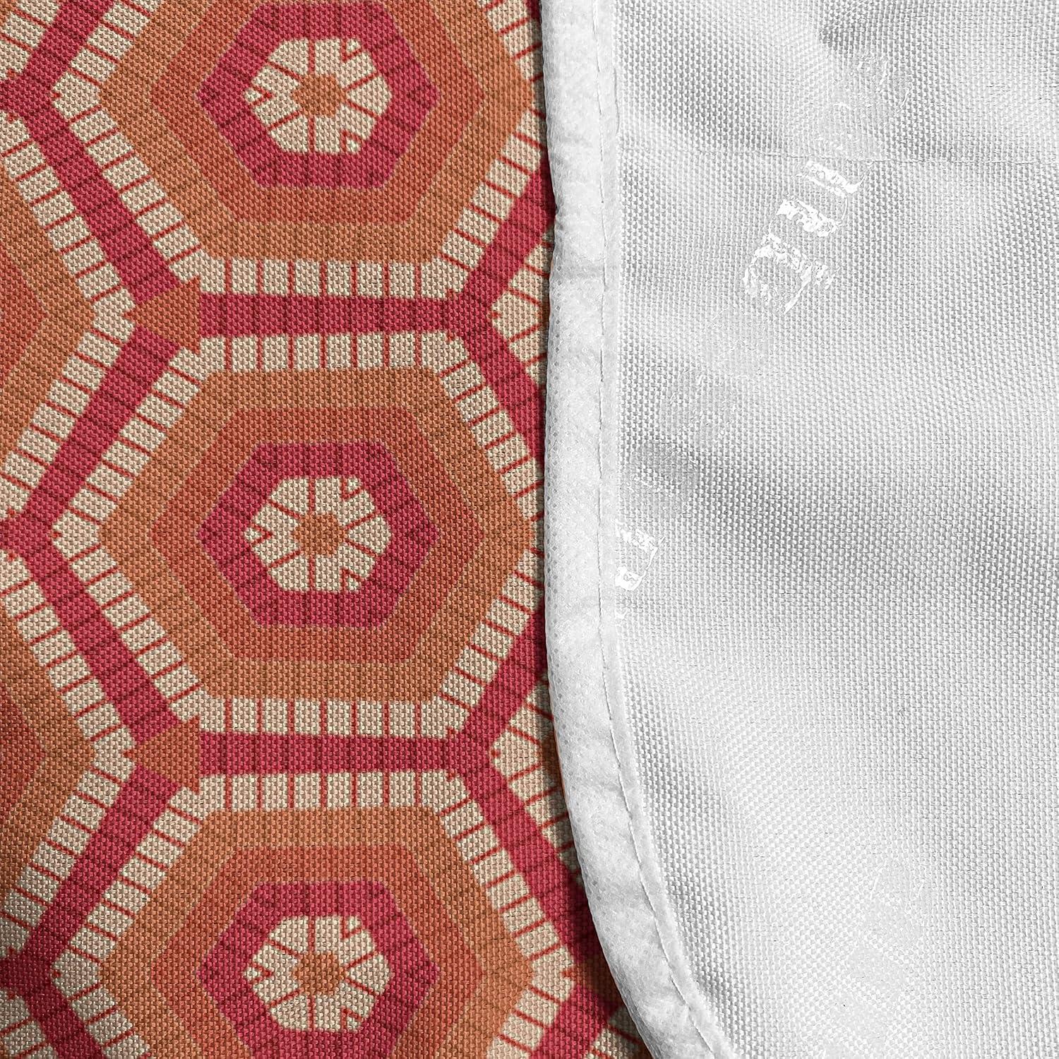 imageAmbesonne Valentines Day Microwave Oven Cover Illustration of Monochrome Triangles Forming Romantic Hearts Water Resistant Organizer with Pockets for Kitchen 36 x 12 Dark Pink and Pale PinkPink Peach