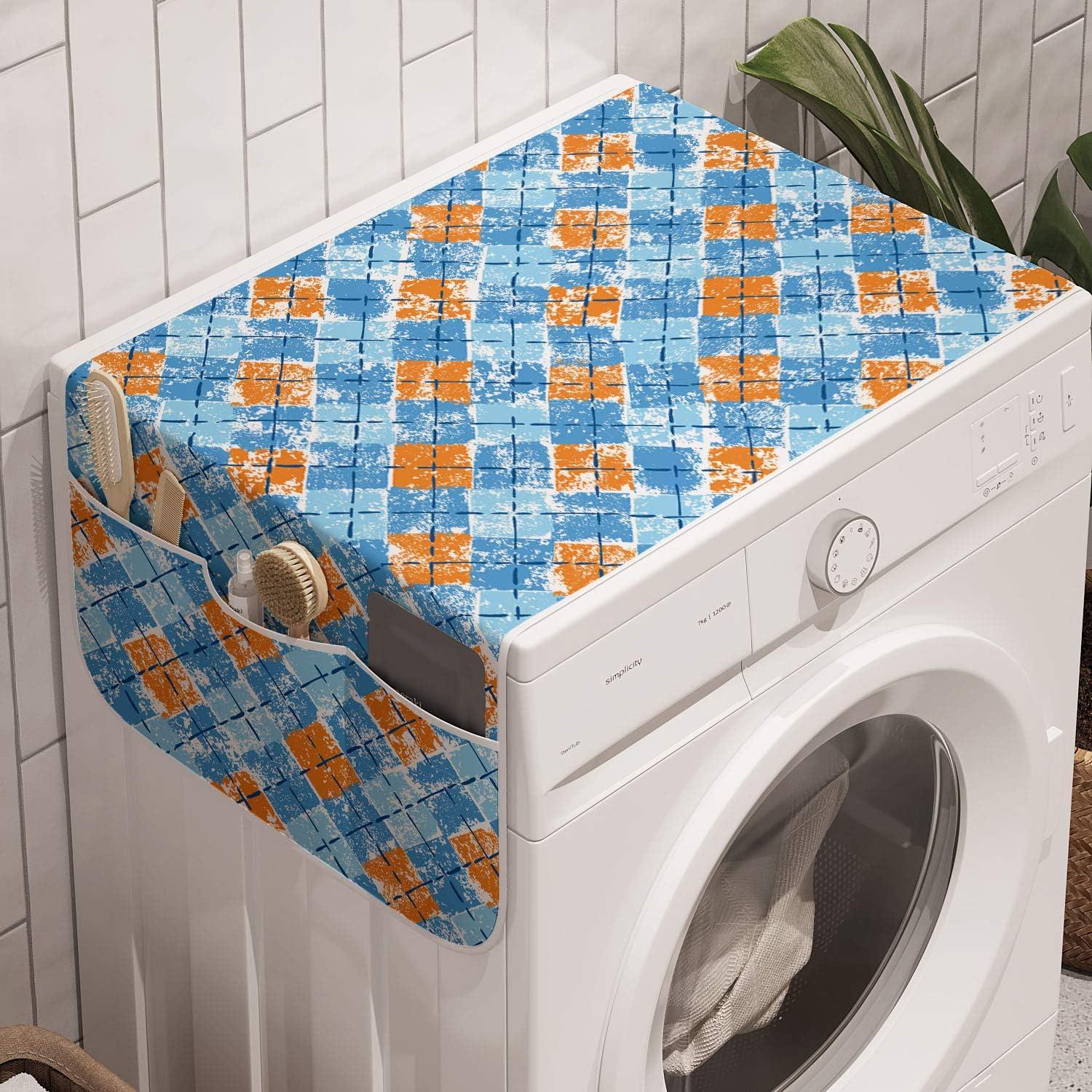 imageAmbesonne Valentines Day Microwave Oven Cover Illustration of Monochrome Triangles Forming Romantic Hearts Water Resistant Organizer with Pockets for Kitchen 36 x 12 Dark Pink and Pale PinkBlue Pale Blue