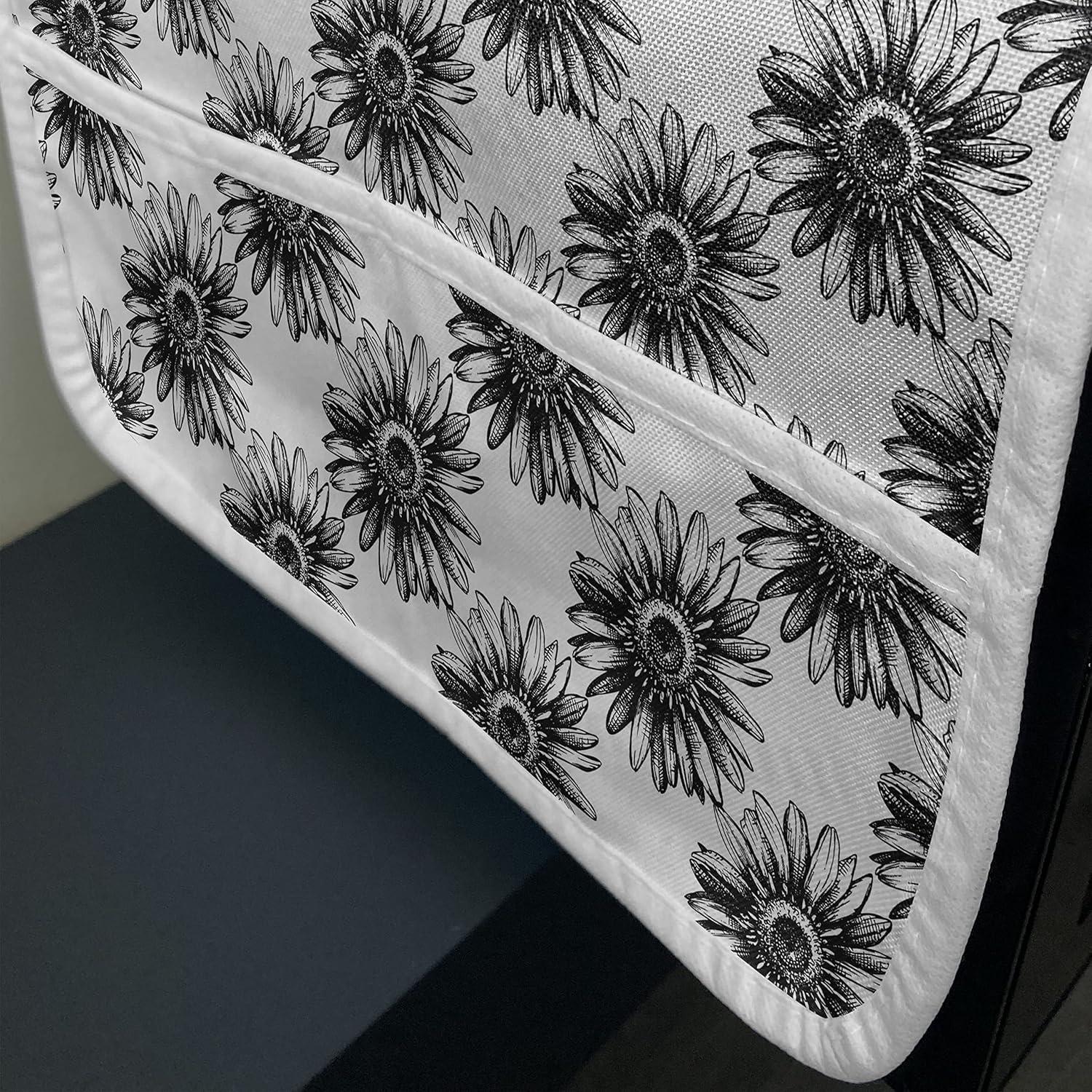 imageAmbesonne Valentines Day Microwave Oven Cover Illustration of Monochrome Triangles Forming Romantic Hearts Water Resistant Organizer with Pockets for Kitchen 36 x 12 Dark Pink and Pale PinkCharcoal Grey