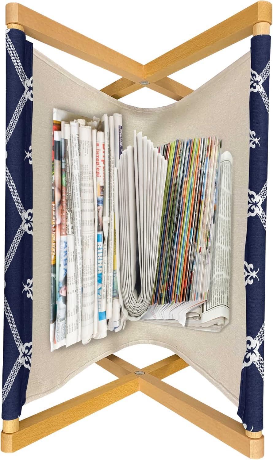 imageAmbesonne Valentines Magazine and Book Holder Geometric Themed Illustration with Lines and Hearts Romantic Valentines Day Decorative Floor Rack Organizer for Living Room 22x19 Red Black WhiteDark Blue and White