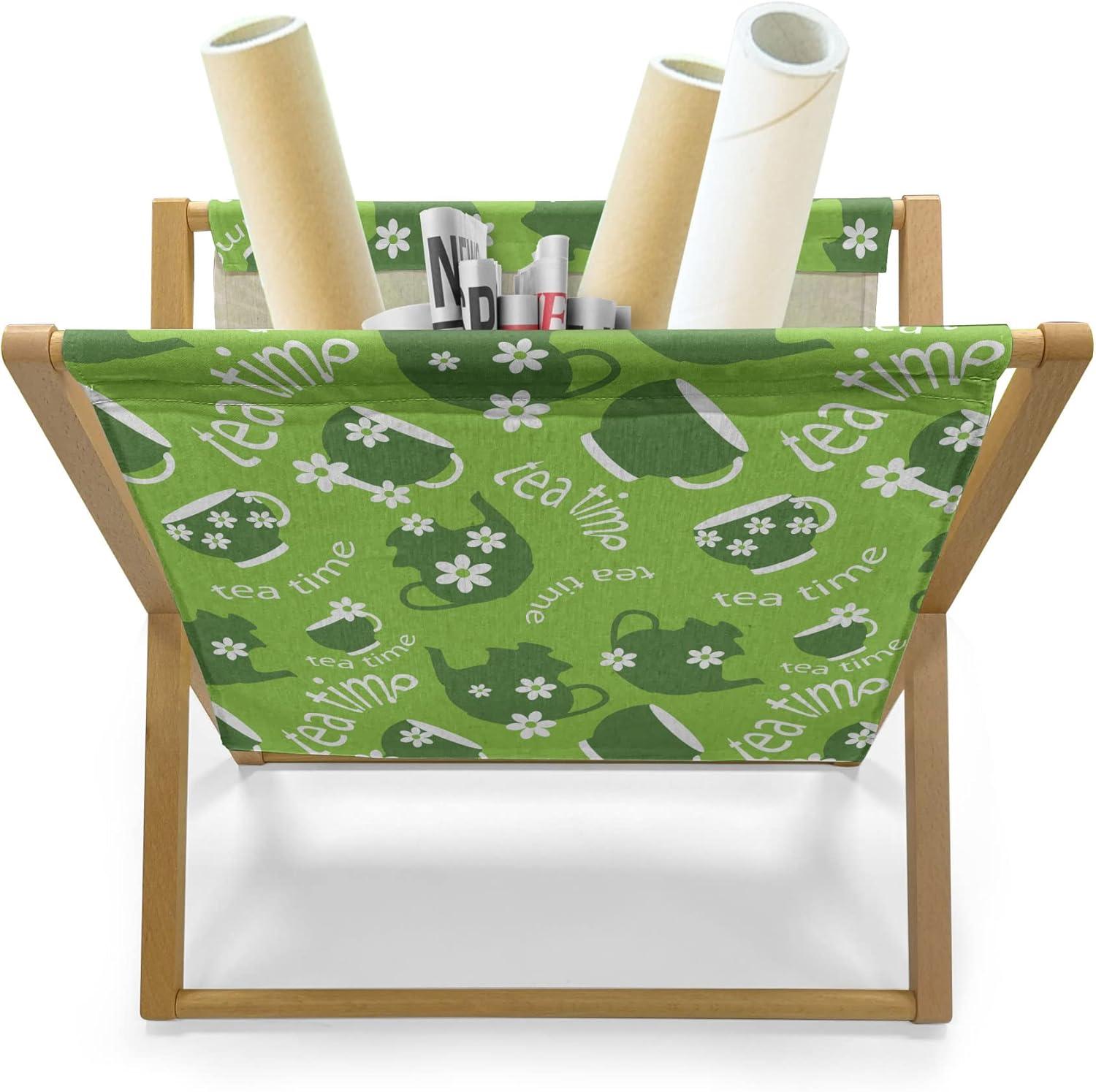 imageAmbesonne Valentines Magazine and Book Holder Geometric Themed Illustration with Lines and Hearts Romantic Valentines Day Decorative Floor Rack Organizer for Living Room 22x19 Red Black WhiteLime Green Dark Green