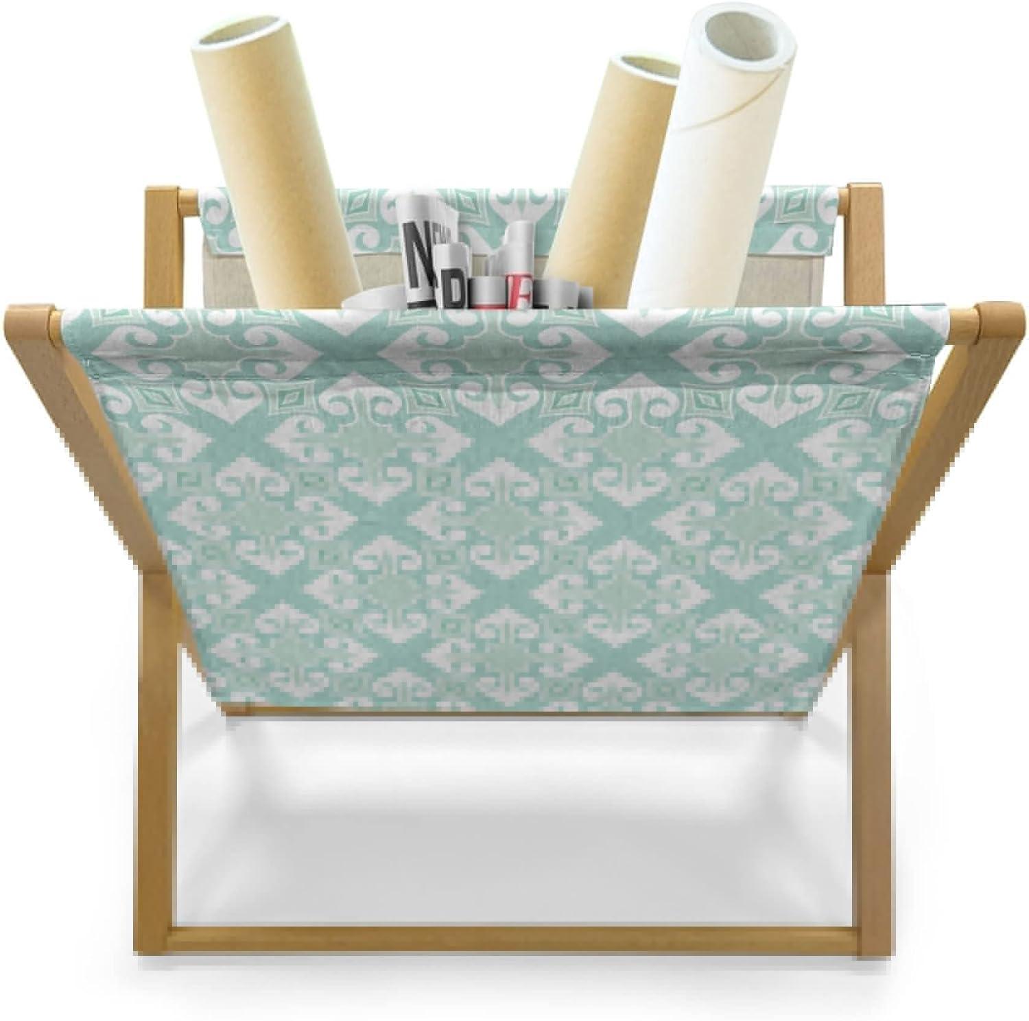 imageAmbesonne Valentines Magazine and Book Holder Geometric Themed Illustration with Lines and Hearts Romantic Valentines Day Decorative Floor Rack Organizer for Living Room 22x19 Red Black WhiteMint Green White