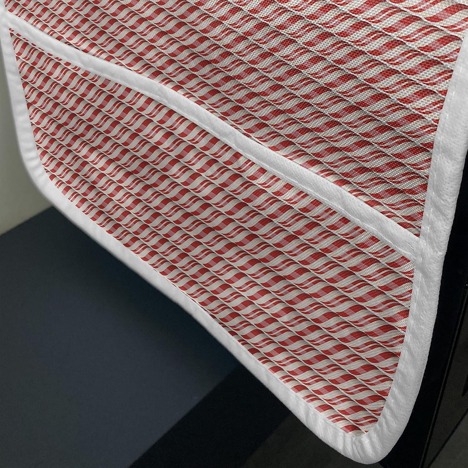 imageAmbesonne Valentines Microwave Oven Cover Doodle Style Hearts with Different Designs Romantic Inspirations for Art Water Resistant Organizer with Pockets for Kitchen 36 x 12 Black Red PinkRed Cream