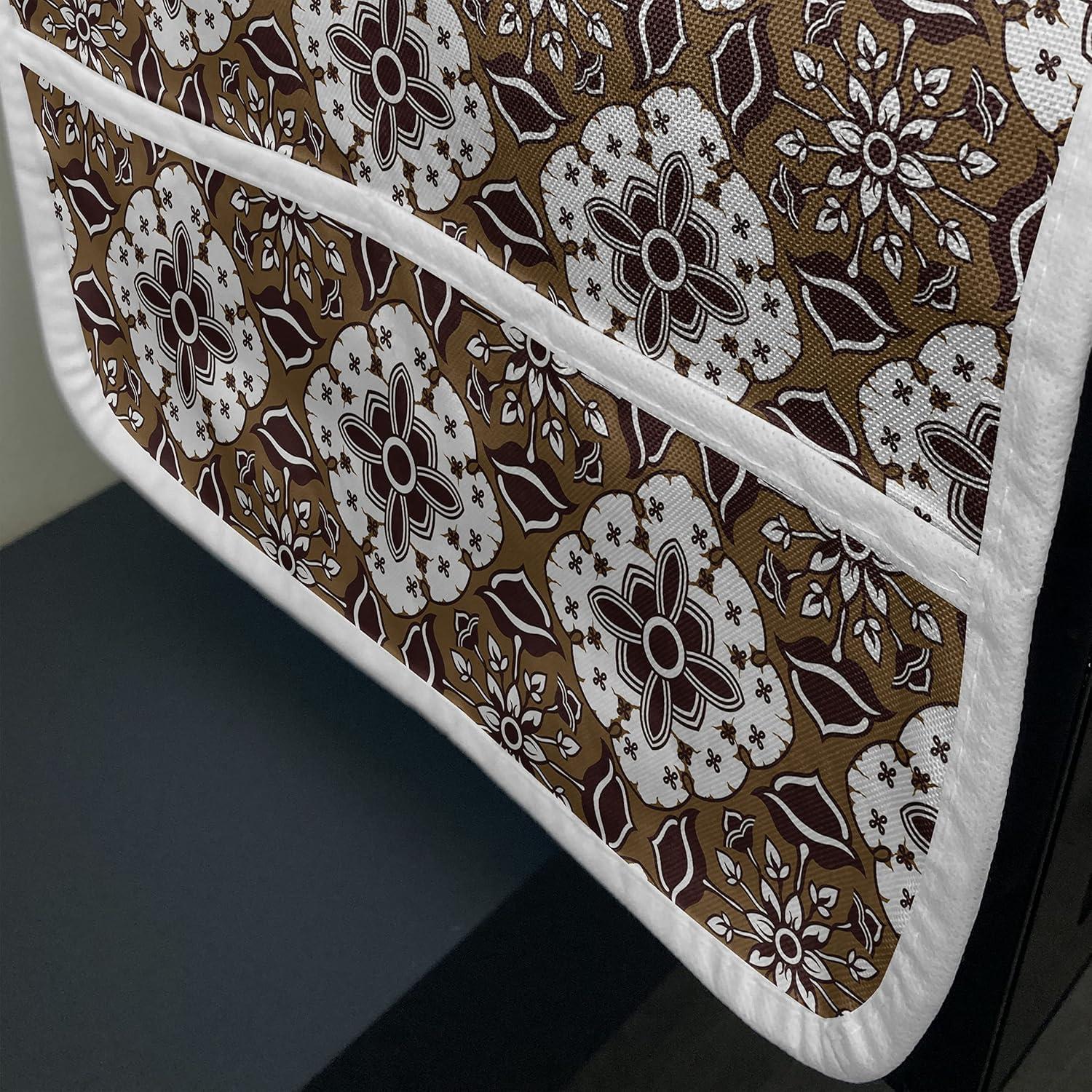 imageAmbesonne Valentines Microwave Oven Cover Doodle Style Hearts with Different Designs Romantic Inspirations for Art Water Resistant Organizer with Pockets for Kitchen 36 x 12 Black Red PinkDark Brown White Brown