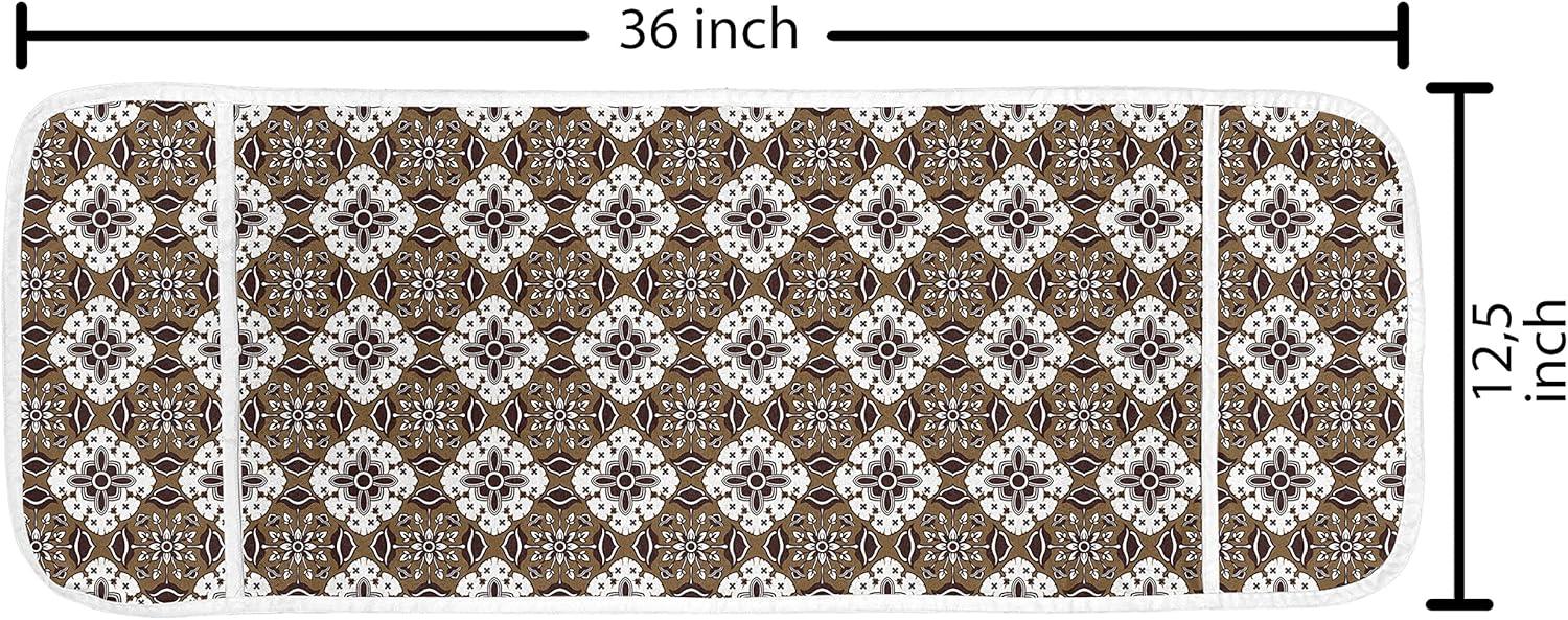 imageAmbesonne Valentines Microwave Oven Cover Doodle Style Hearts with Different Designs Romantic Inspirations for Art Water Resistant Organizer with Pockets for Kitchen 36 x 12 Black Red PinkDark Brown White Brown